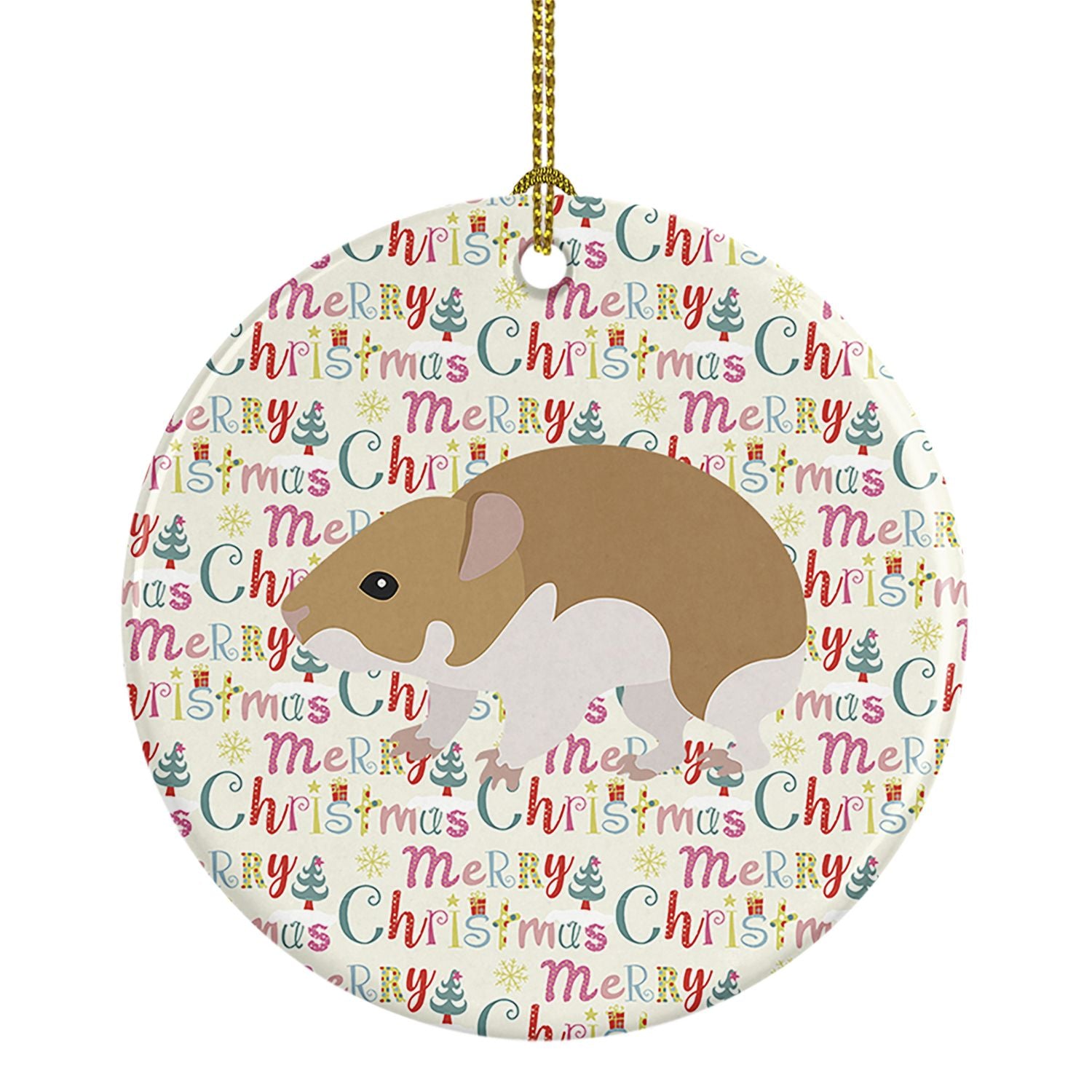 Turkish Hamster Christmas Ceramic Ornament Christmas Tree Hanging Decorations for Home Christmas Holiday, Party, Gift, 3 in, Mul