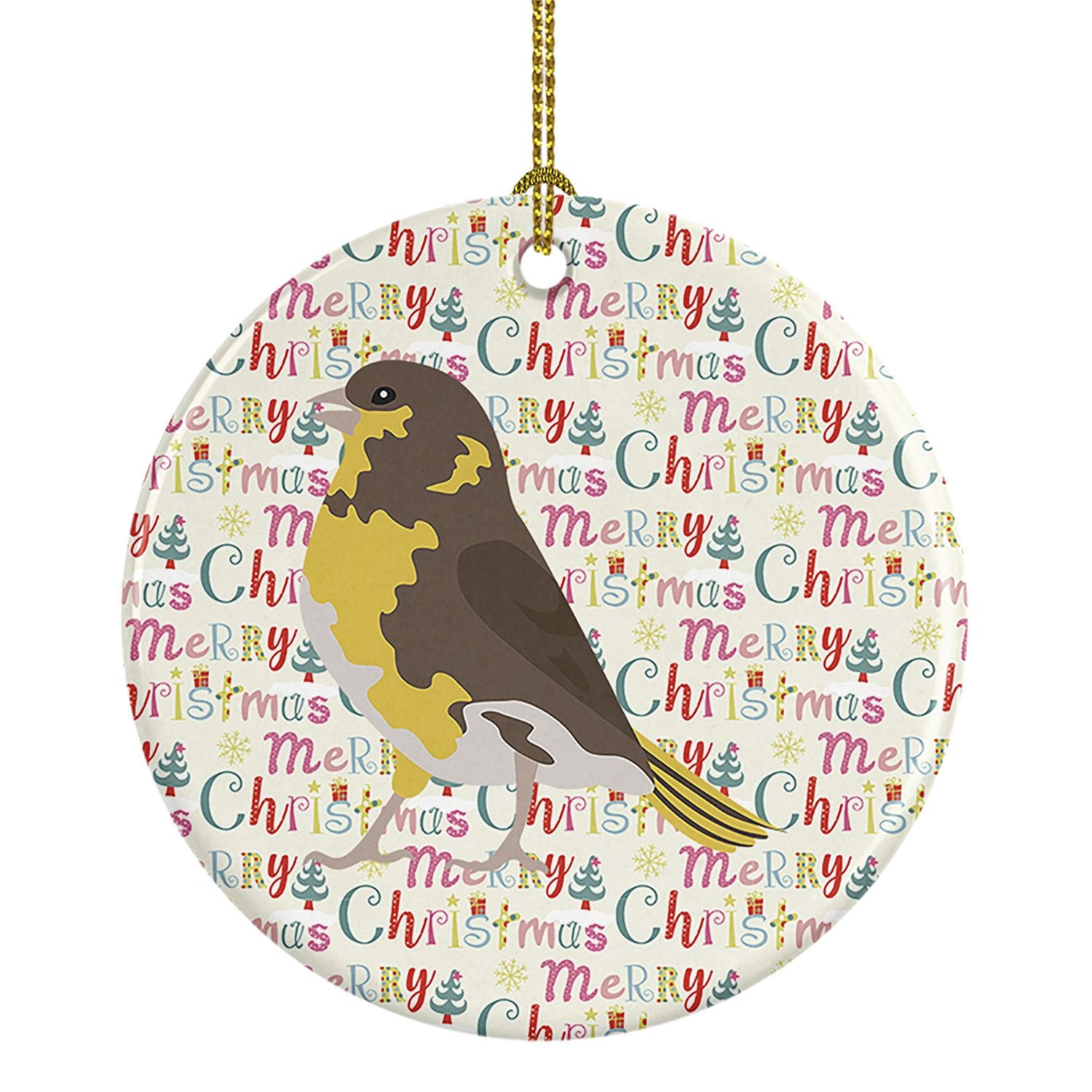 Spanish Canary Christmas Ceramic Ornament Christmas Tree Hanging Decorations for Home Christmas Holiday, Party, Gift, 3 in, Mult