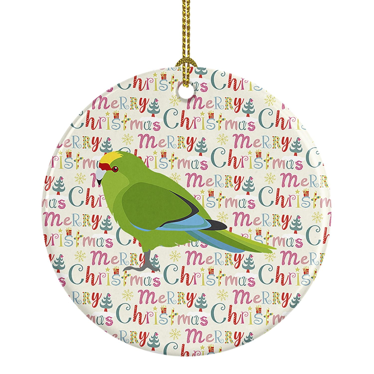 New Zealand Parakeet Christmas Ceramic Ornament Christmas Tree Hanging Decorations for Home Christmas Holiday, Party, Gift, 3 in