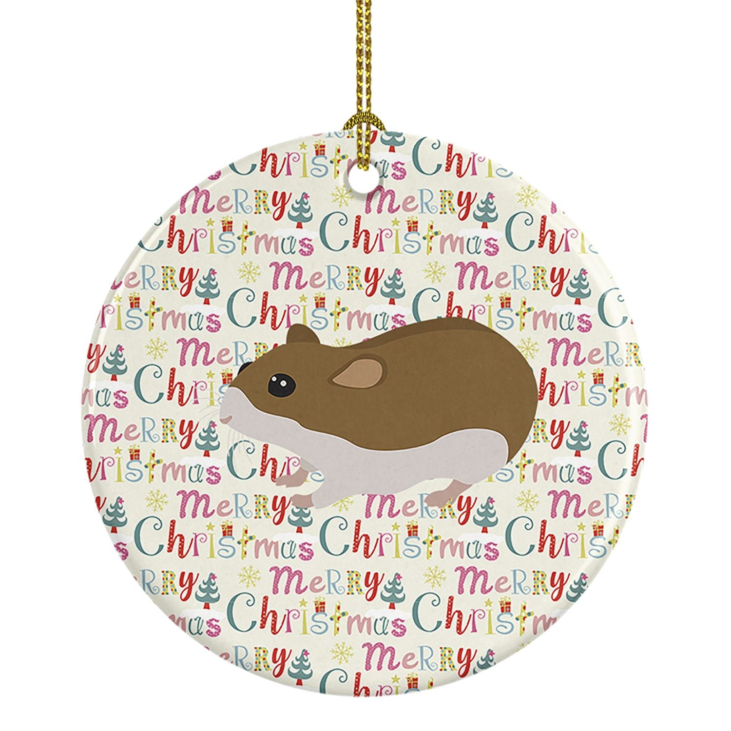 Chinese Hamster Christmas Ceramic Ornament Christmas Tree Hanging Decorations for Home Christmas Holiday, Party, Gift, 3 in, Mul