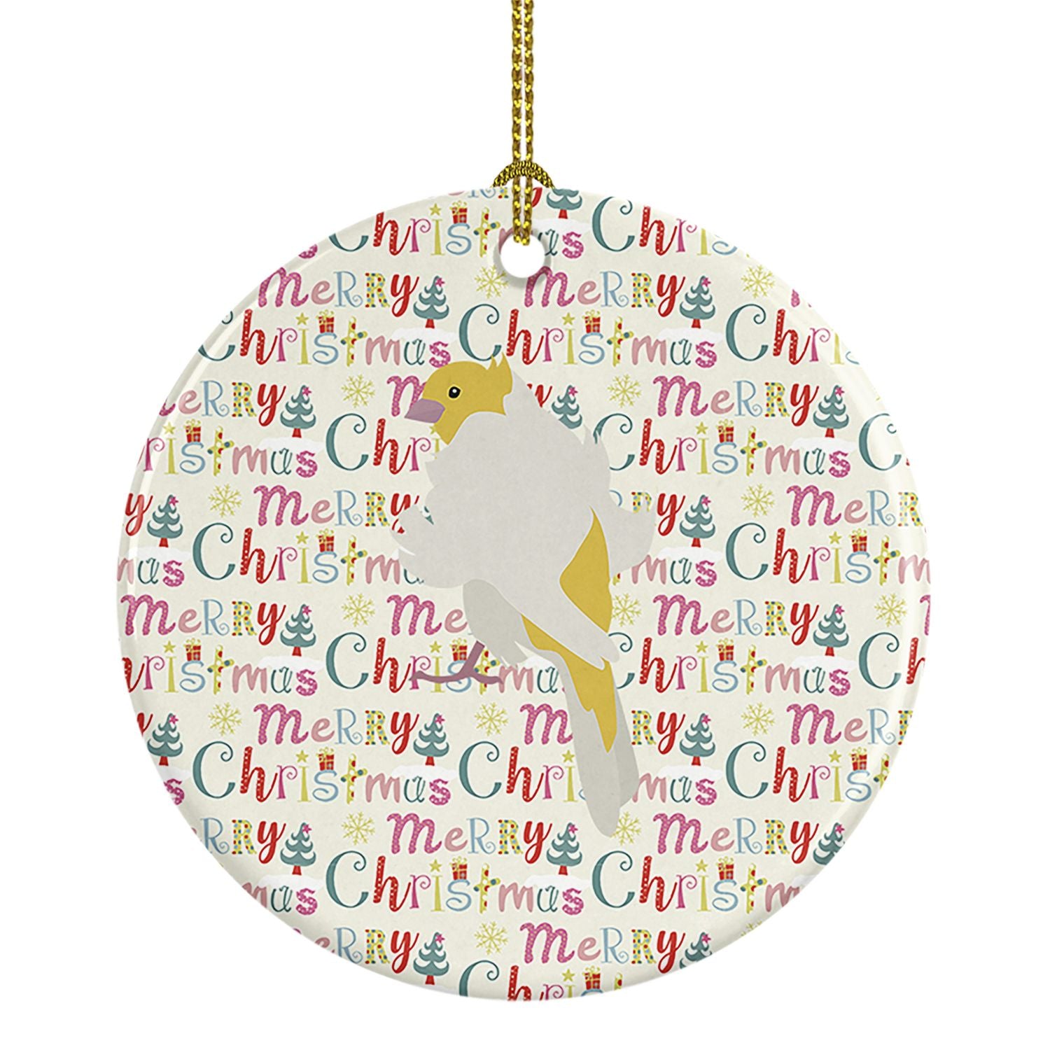 Parisian Trumpeter Canary Christmas Ceramic Ornament Christmas Tree Hanging Decorations for Home Christmas Holiday, Party, Gift,