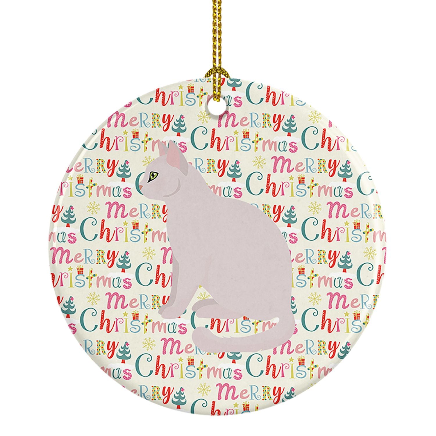 Burmilla #2 Cat Christmas Ceramic Ornament Christmas Tree Hanging Decorations for Home Christmas Holiday, Party, Gift, 3 in, Mul