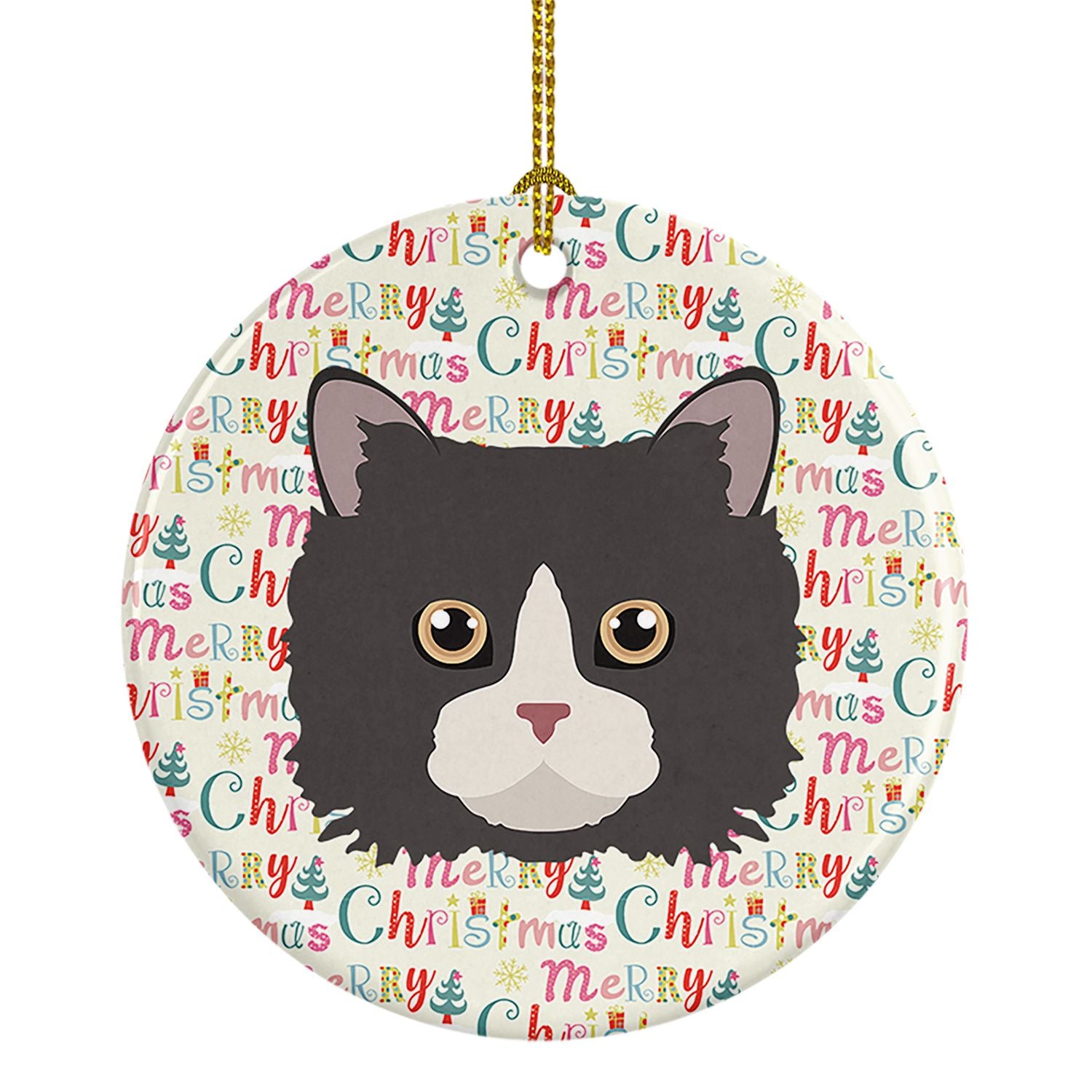 Poodle Cat Christmas Ceramic Ornament Christmas Tree Hanging Decorations for Home Christmas Holiday, Party, Gift, 3 in, Multicol