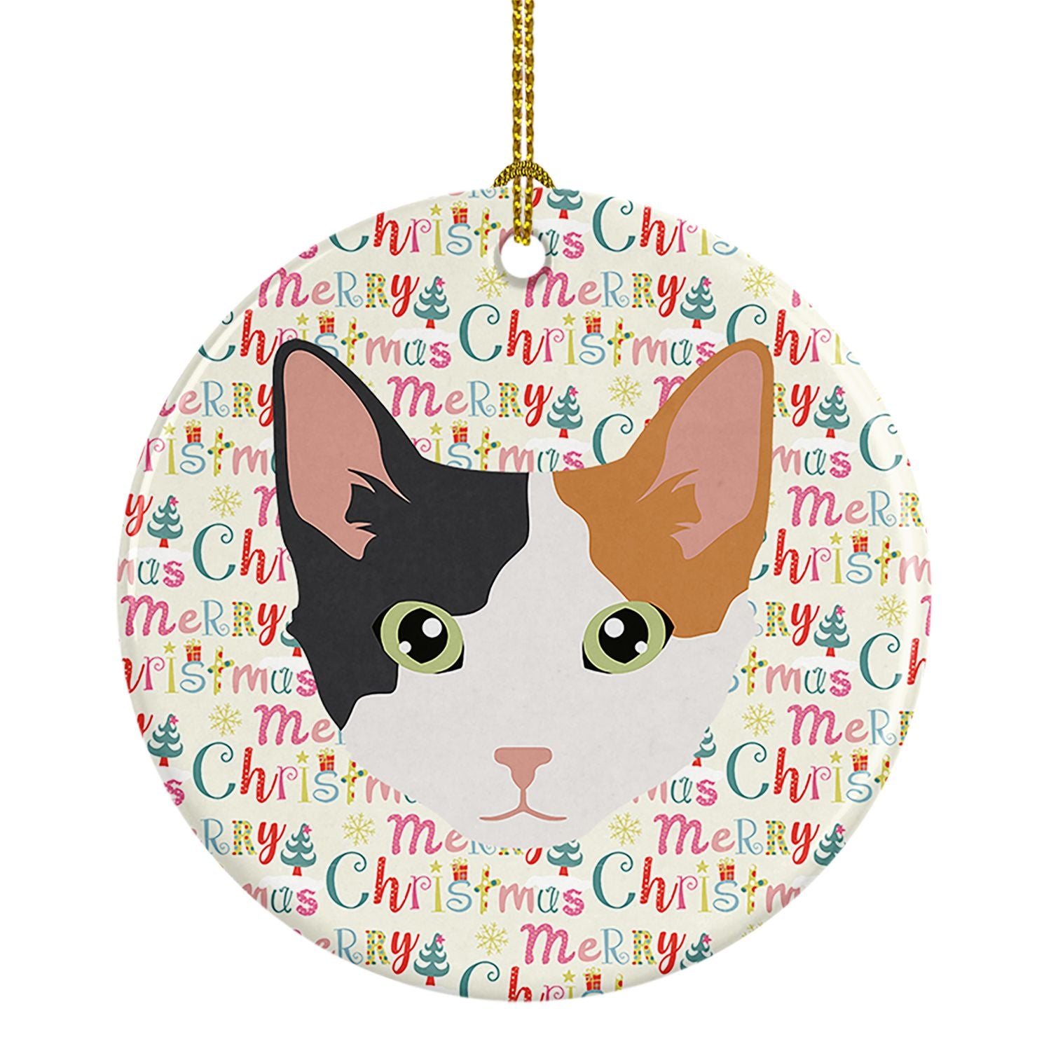 Skookum Cat Christmas Ceramic Ornament Christmas Tree Hanging Decorations for Home Christmas Holiday, Party, Gift, 3 in, Multico