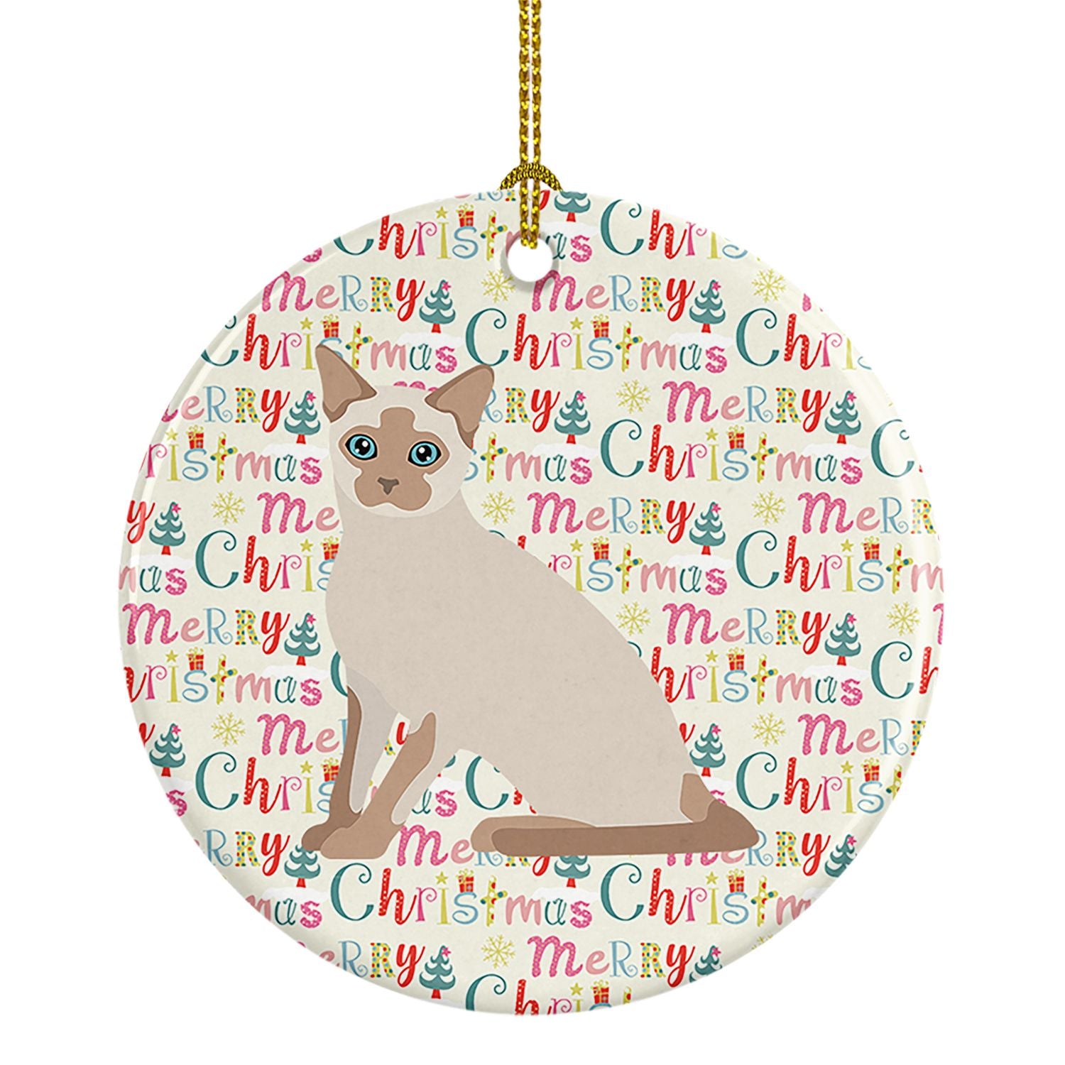 Tonkinese Cat Christmas Ceramic Ornament Christmas Tree Hanging Decorations for Home Christmas Holiday, Party, Gift, 3 in, Multi