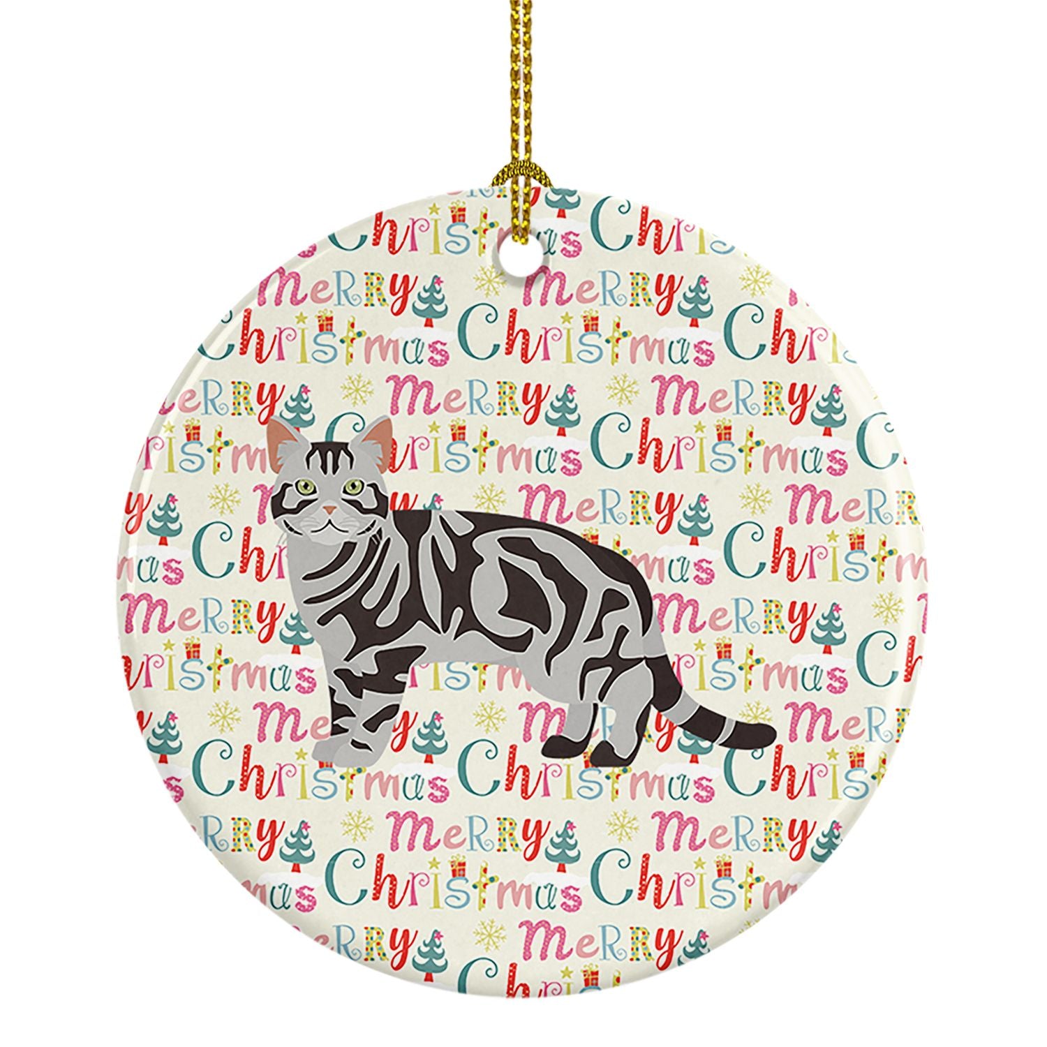 American Shorthair #1 Cat Christmas Ceramic Ornament Christmas Tree Hanging Decorations for Home Christmas Holiday, Party, Gift,
