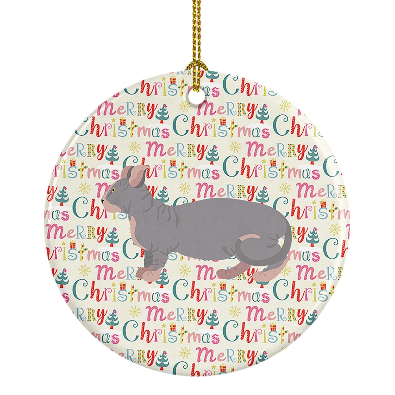 Dwelf #1 Cat Christmas Ceramic Ornament Christmas Tree Hanging Decorations for Home Christmas Holiday, Party, Gift, 3 in, Multic