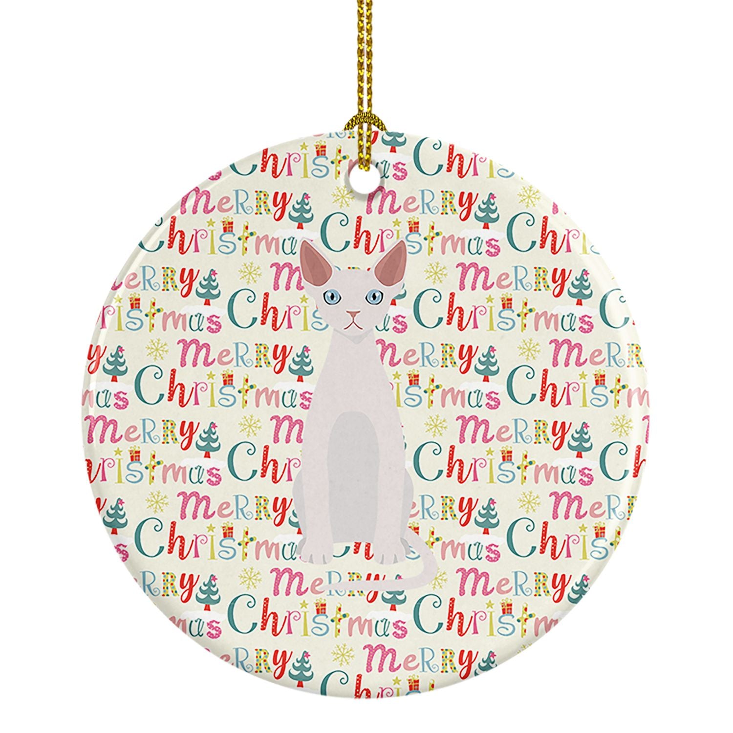 Devon Rex #2 Cat Christmas Ceramic Ornament Christmas Tree Hanging Decorations for Home Christmas Holiday, Party, Gift, 3 in, Mu