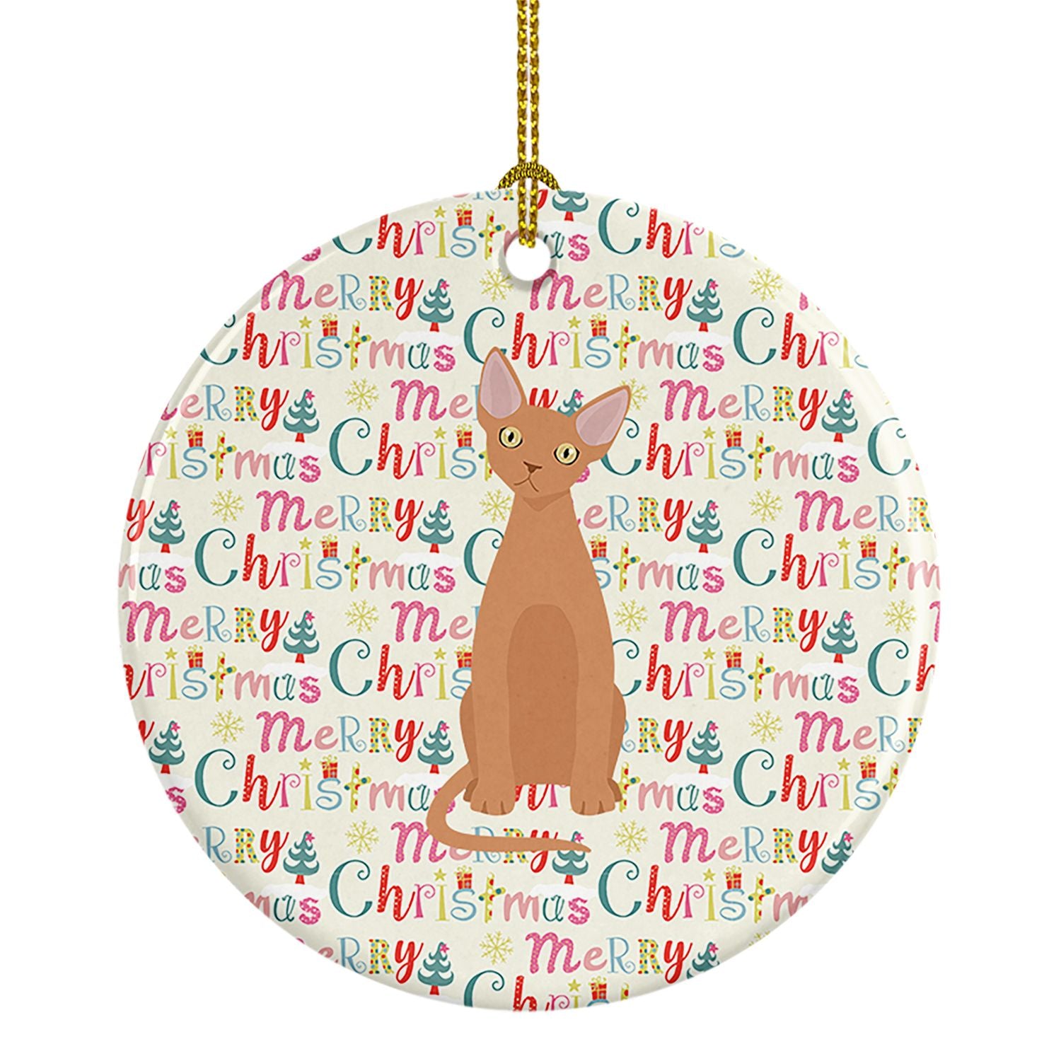 Devon Rex #1 Cat Christmas Ceramic Ornament Christmas Tree Hanging Decorations for Home Christmas Holiday, Party, Gift, 3 in, Mu