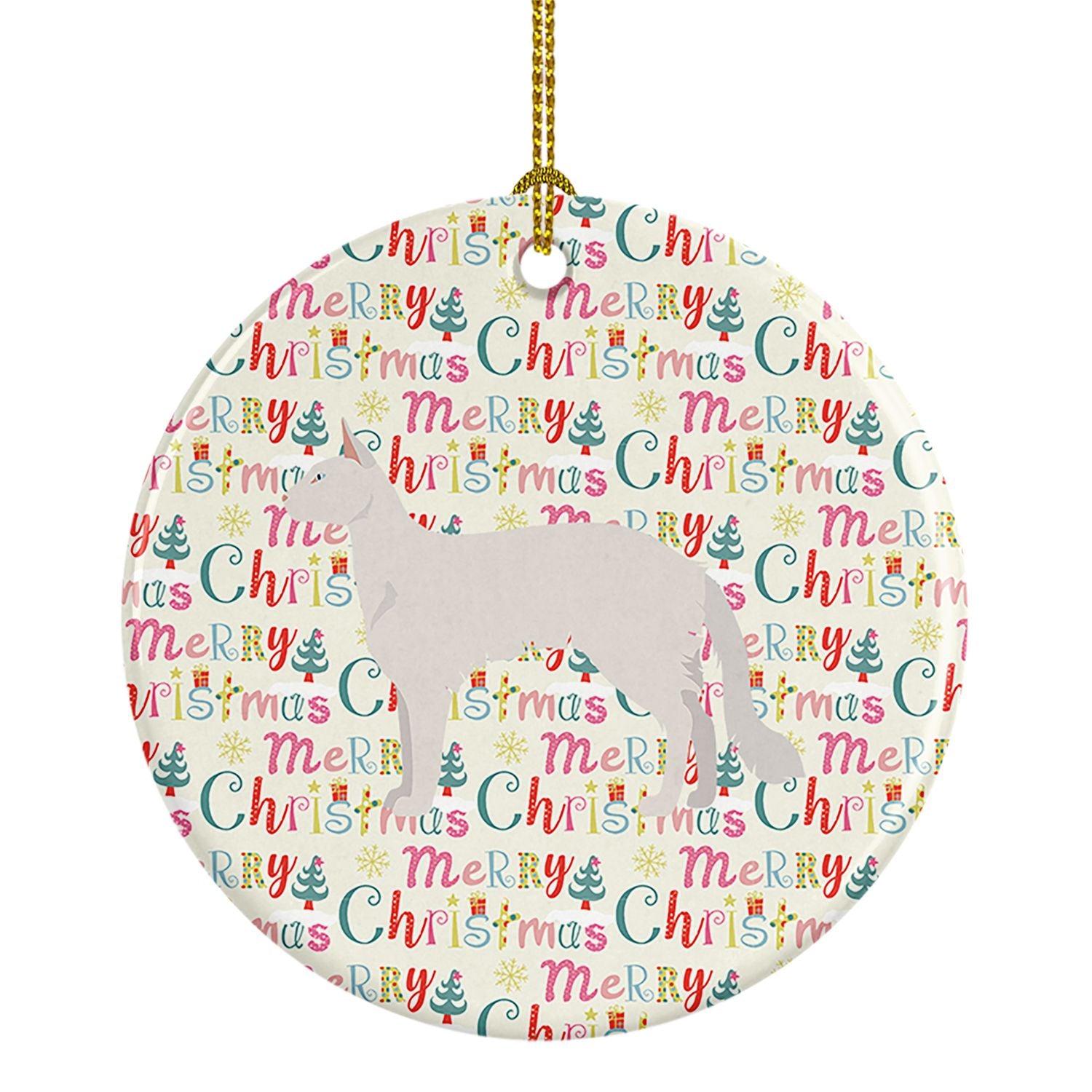 Balinese #2 Cat Christmas Ceramic Ornament Christmas Tree Hanging Decorations for Home Christmas Holiday, Party, Gift, 3 in, Mul