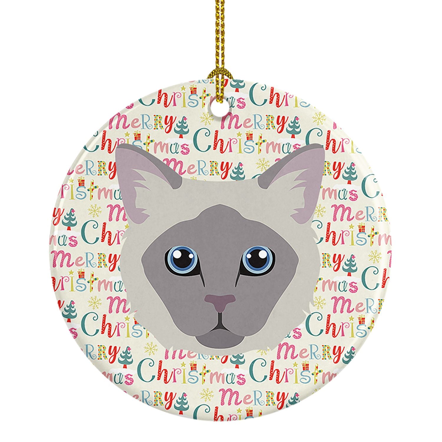 Owyhee Bob Cat Christmas Ceramic Ornament Christmas Tree Hanging Decorations for Home Christmas Holiday, Party, Gift, 3 in, Mult