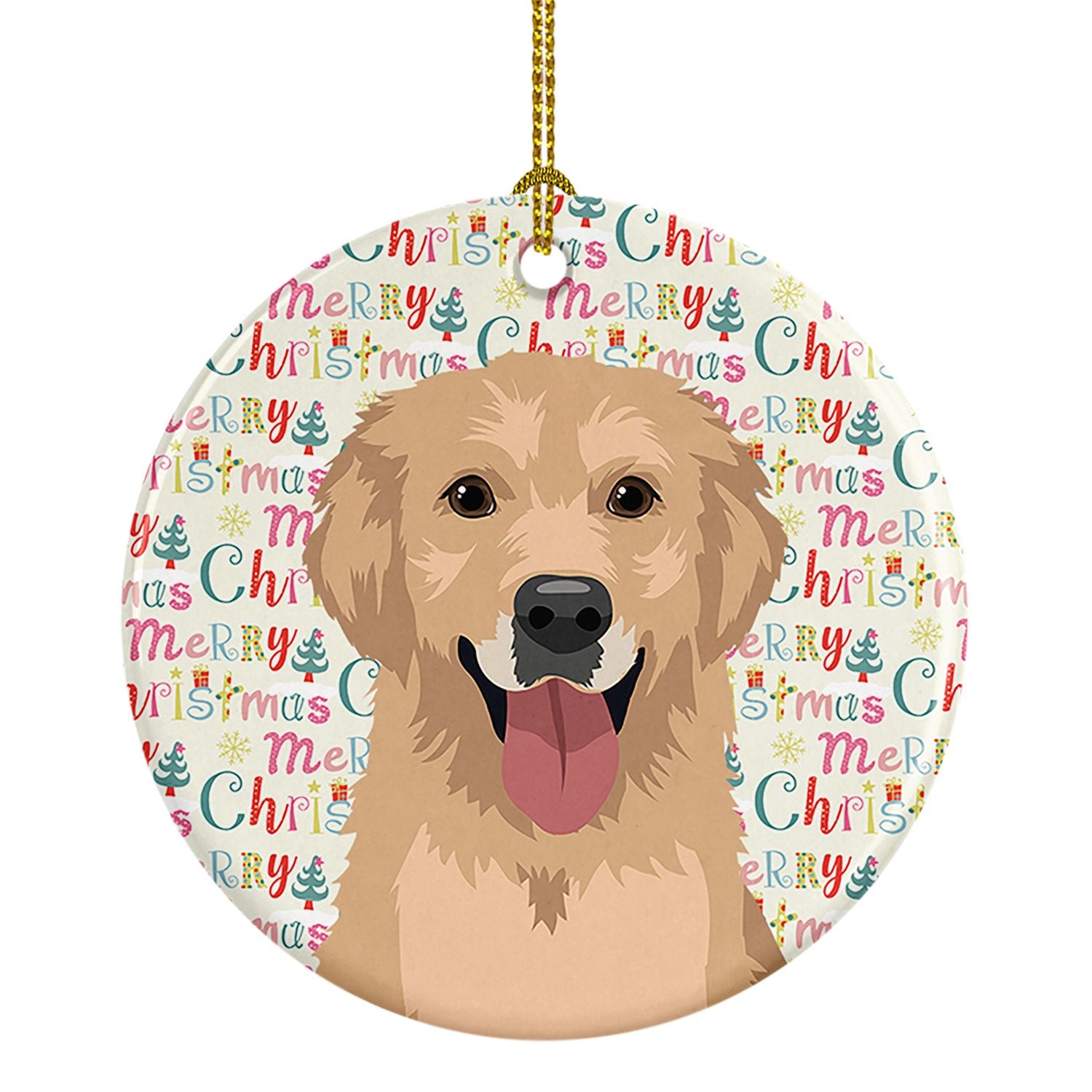 Golden Retriever Fawn #3 Christmas Ceramic Ornament Christmas Tree Hanging Decorations for Home Christmas Holiday, Party, Gift, 