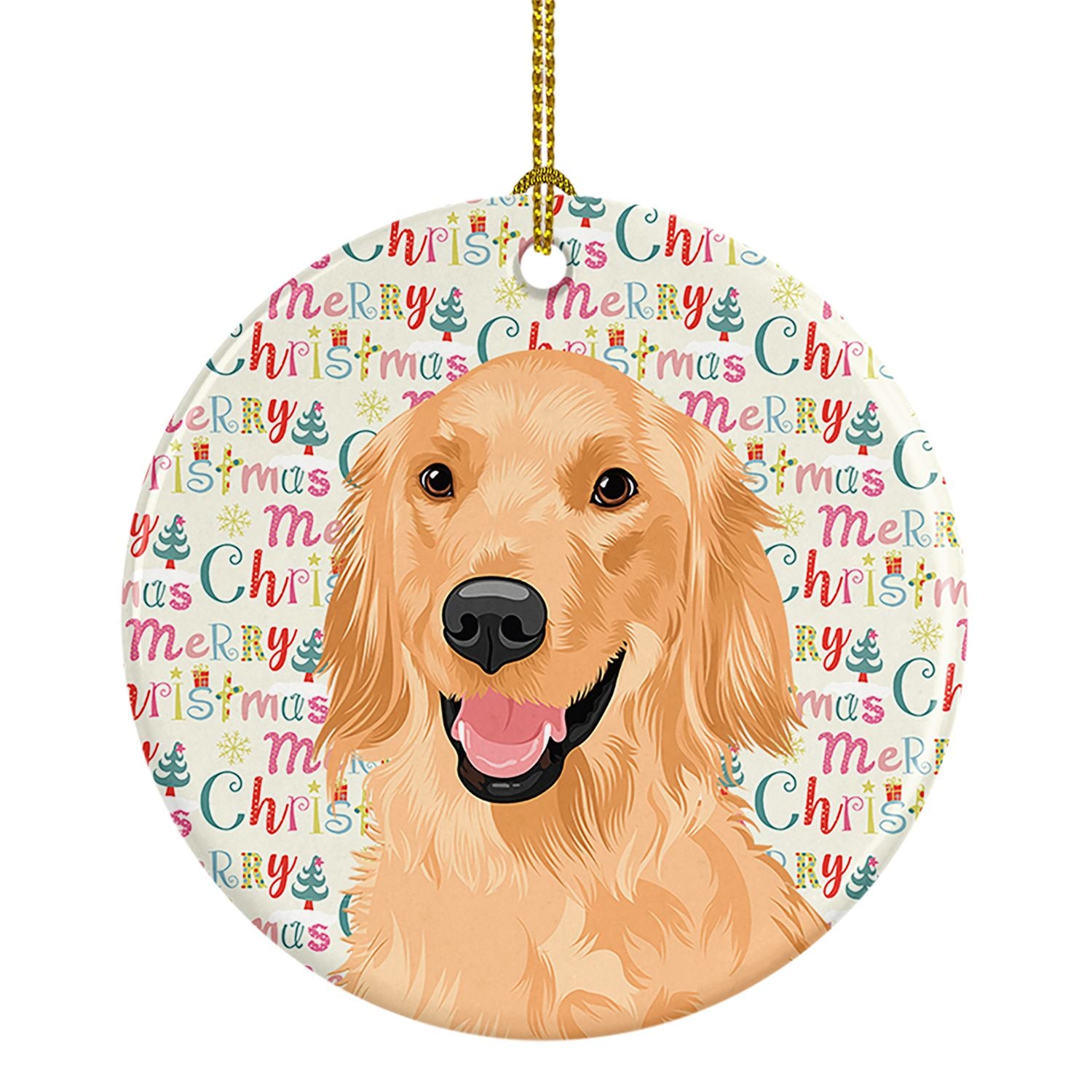 Golden Retriever Gold #1 Christmas Ceramic Ornament Christmas Tree Hanging Decorations for Home Christmas Holiday, Party, Gift, 