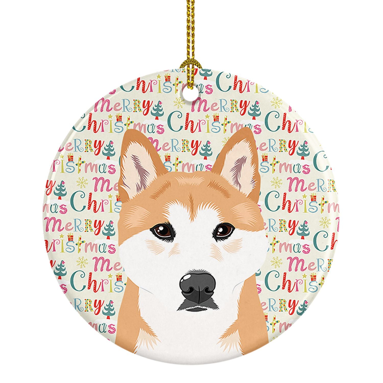 Shiba Inu Red #1 Christmas Ceramic Ornament Christmas Tree Hanging Decorations for Home Christmas Holiday, Party, Gift, 3 in, Mu
