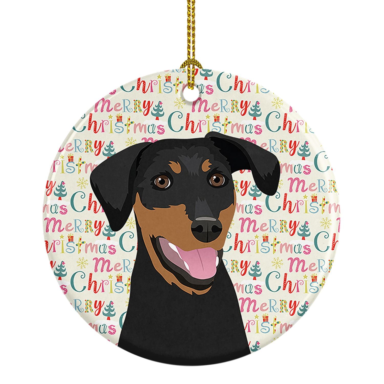 Doberman Pinscher Black and Rust Natural Ears #1 Christmas Ceramic Ornament Christmas Tree Hanging Decorations for Home Christma