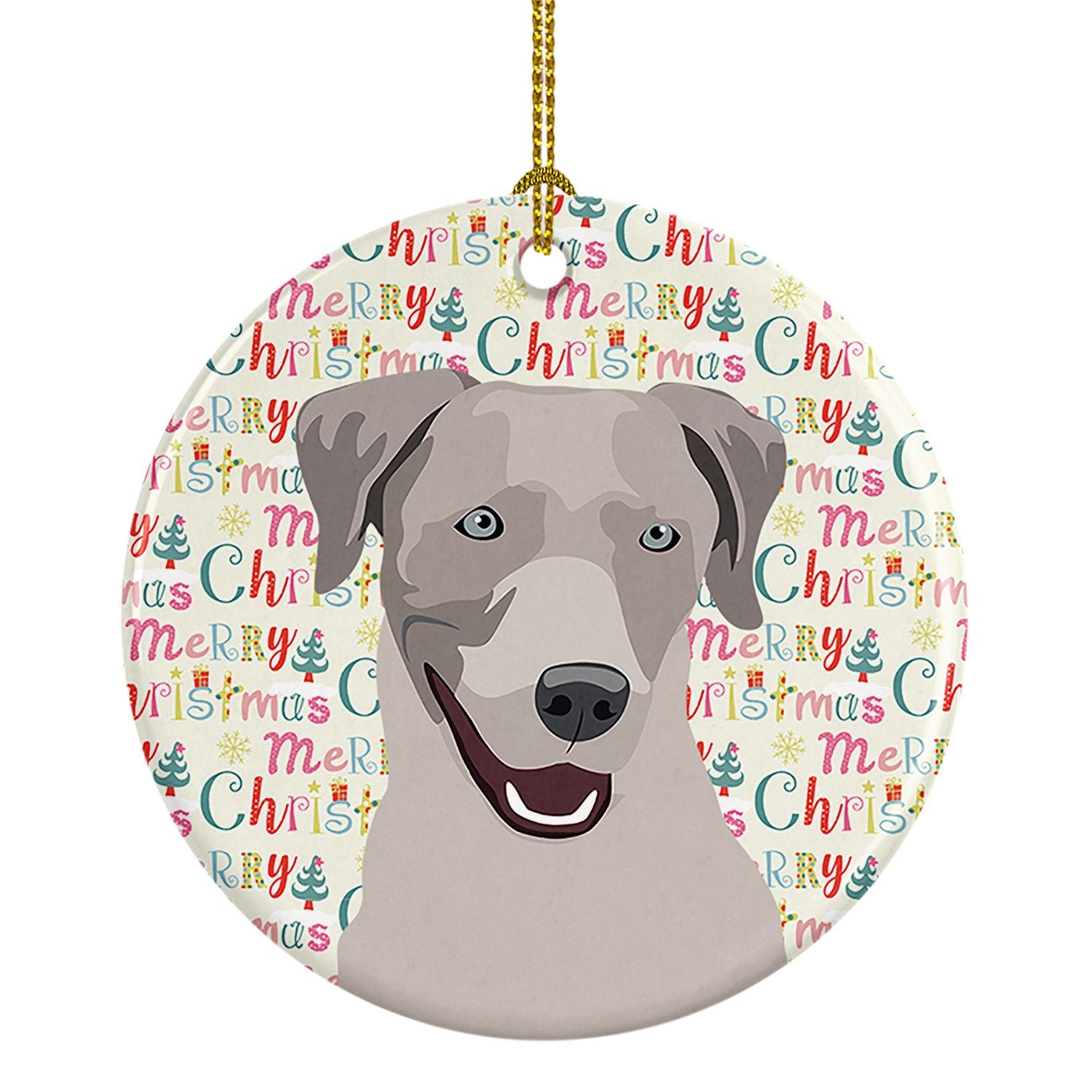 Labrador Retriever Gray Christmas Ceramic Ornament Christmas Tree Hanging Decorations for Home Christmas Holiday, Party, Gift, 3