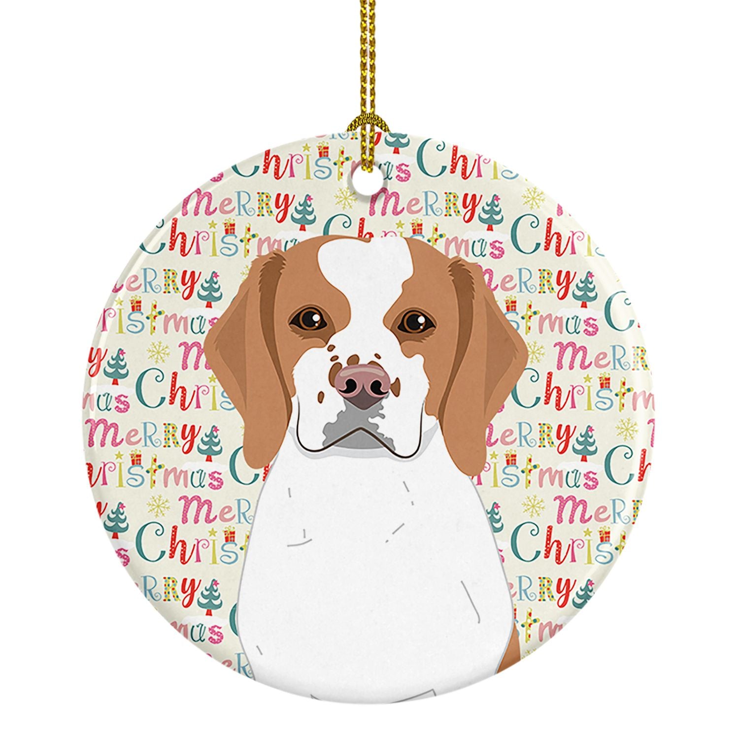Beagle Red and White Red Ticked #1 Christmas Ceramic Ornament Christmas Tree Hanging Decorations for Home Christmas Holiday, Par