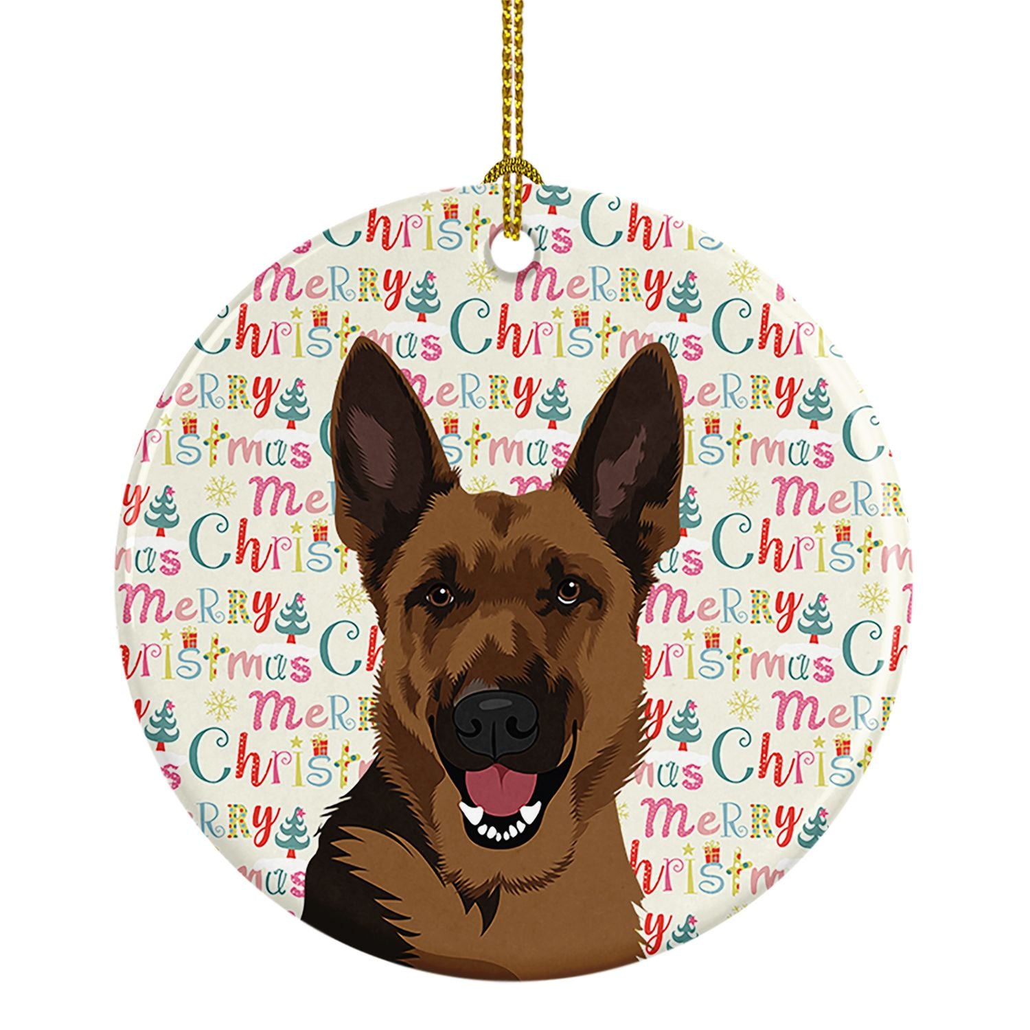 German Shepherd Black and Tan #2 Christmas Ceramic Ornament Christmas Tree Hanging Decorations for Home Christmas Holiday, Party