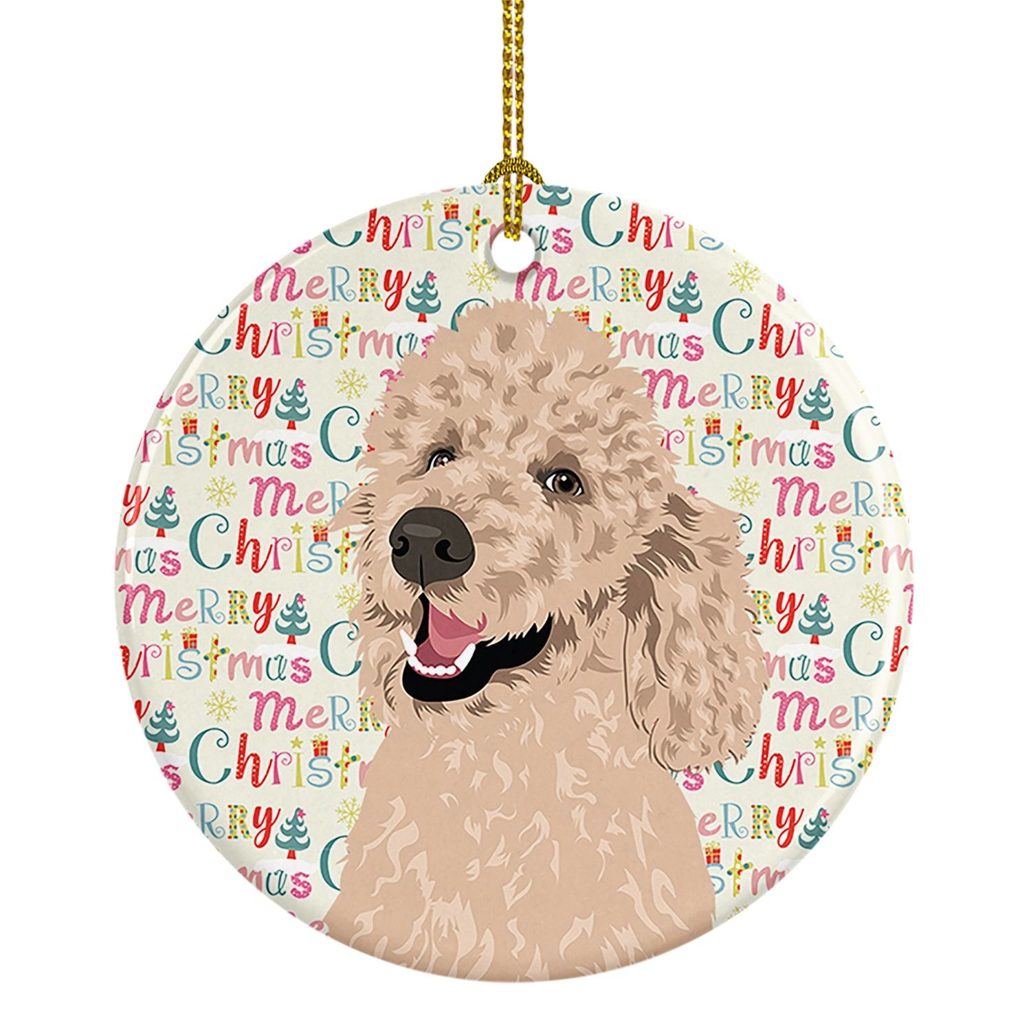 Poodle Standard Cafe Au Lait Christmas Ceramic Ornament Christmas Tree Hanging Decorations for Home Christmas Holiday, Party, Gi