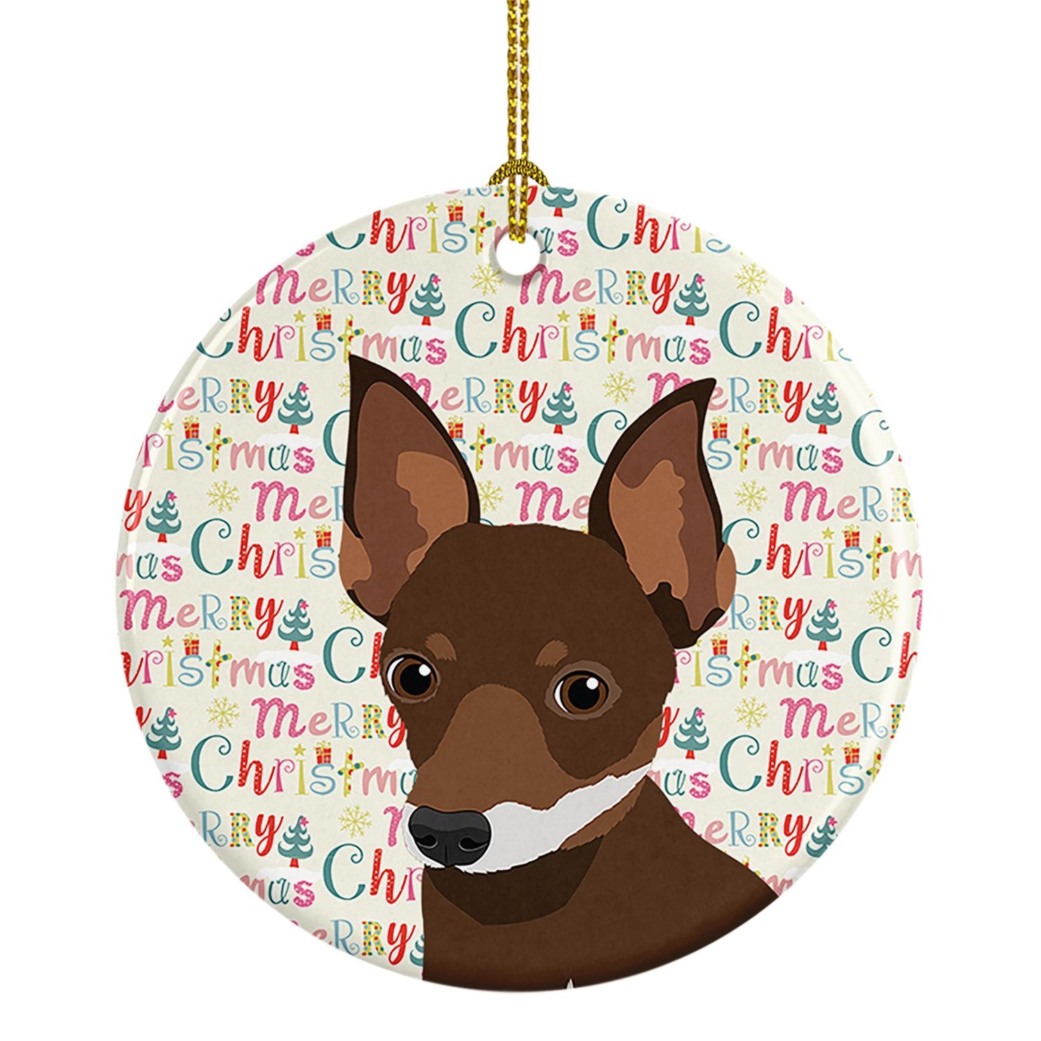 Chihuahua Chocolate and White #2 Christmas Ceramic Ornament Christmas Tree Hanging Decorations for Home Christmas Holiday, Party