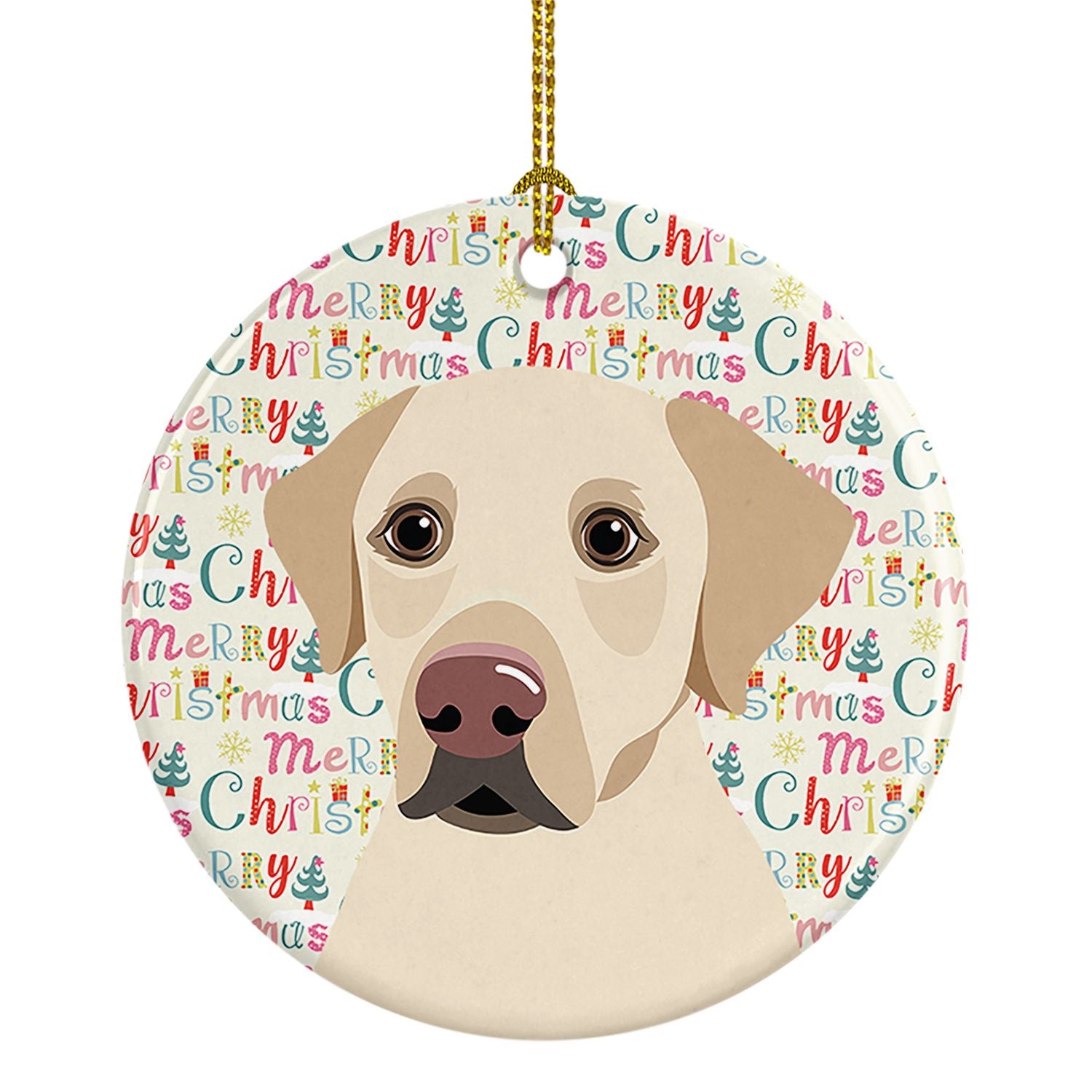 Labrador Retriever Yellow #3 Christmas Ceramic Ornament Christmas Tree Hanging Decorations for Home Christmas Holiday, Party, Gi