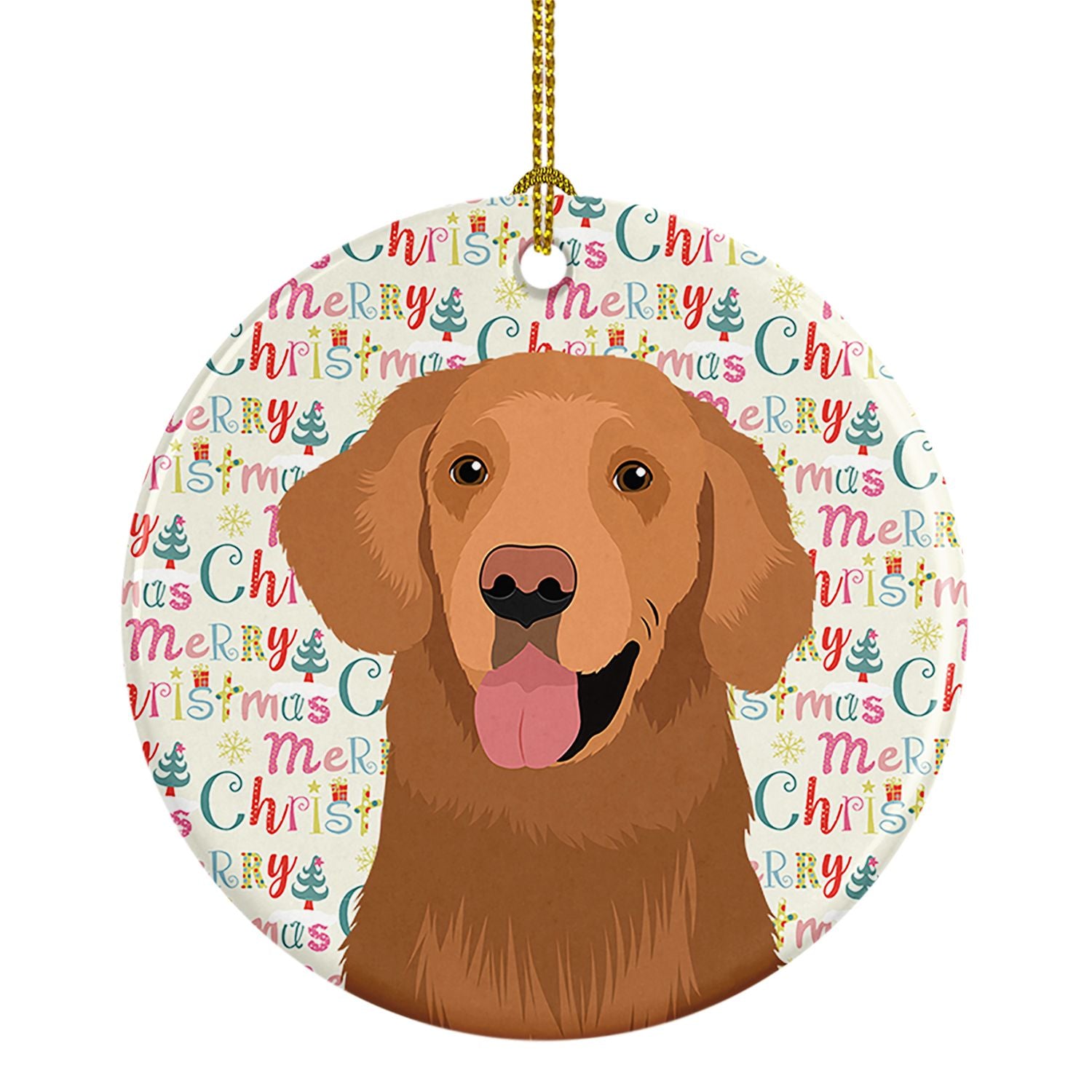Golden Retriever Red #1 Christmas Ceramic Ornament Christmas Tree Hanging Decorations for Home Christmas Holiday, Party, Gift, 3