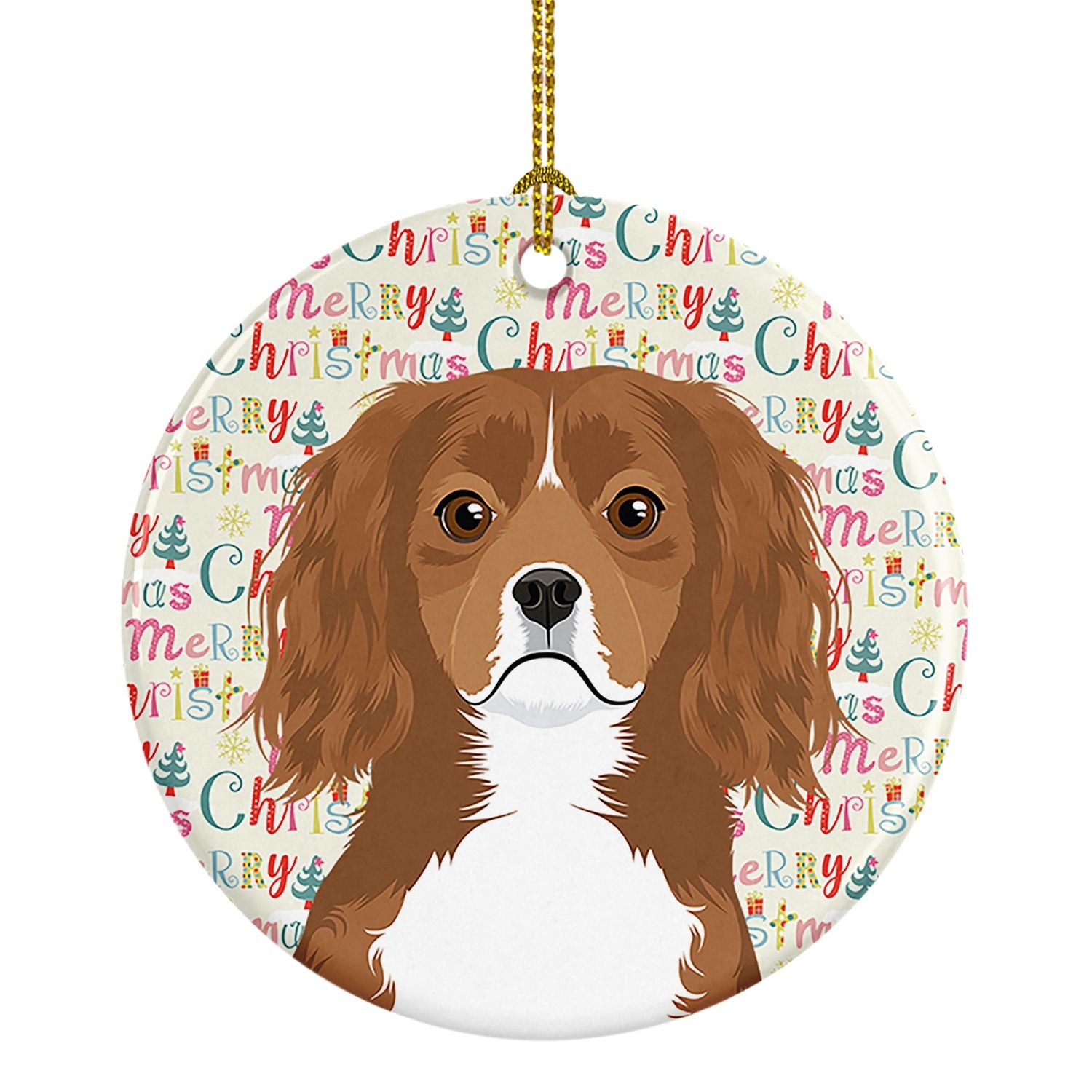 Cavalier King Charles Spaniel Ruby Christmas Ceramic Ornament Christmas Tree Hanging Decorations for Home Christmas Holiday, Par