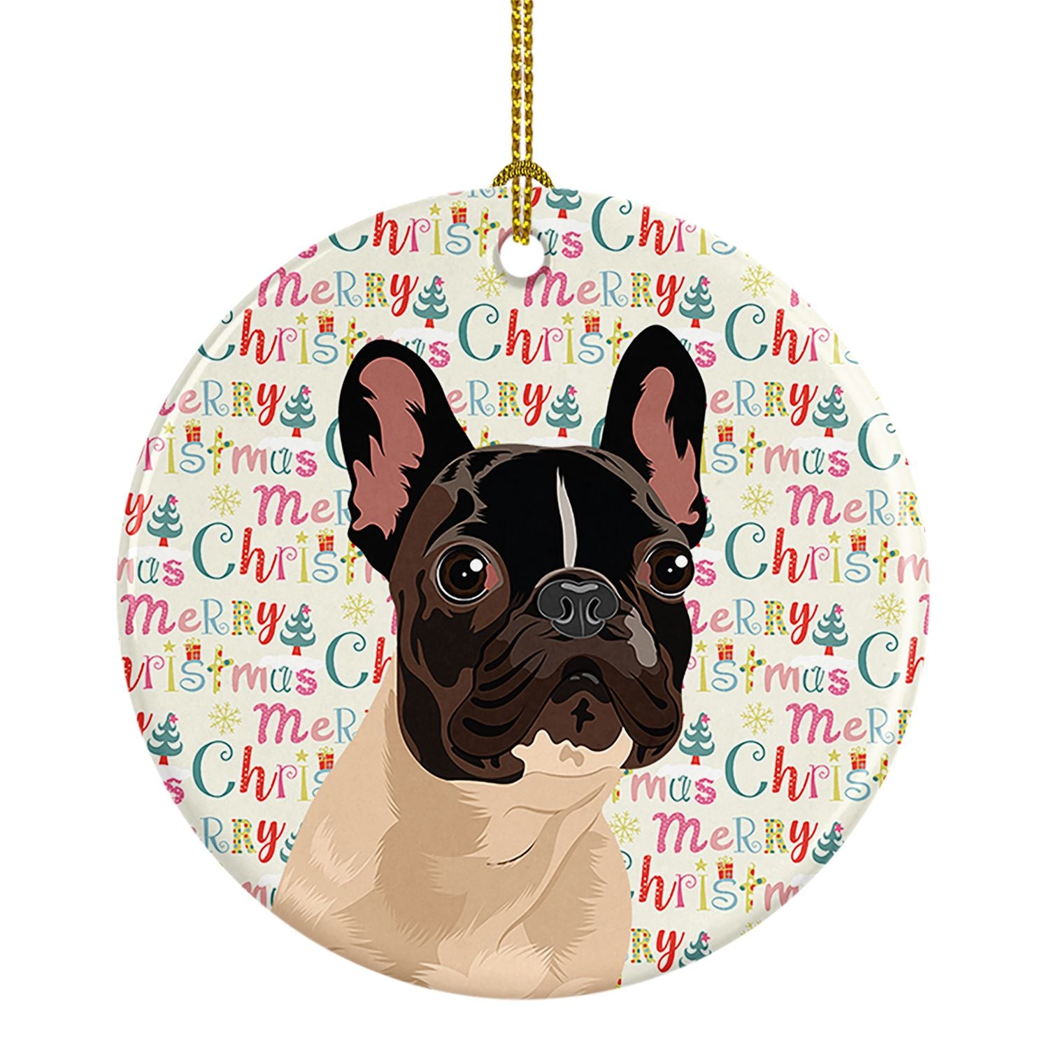 French Bulldog Fawn #3 Christmas Ceramic Ornament Christmas Tree Hanging Decorations for Home Christmas Holiday, Party, Gift, 3 