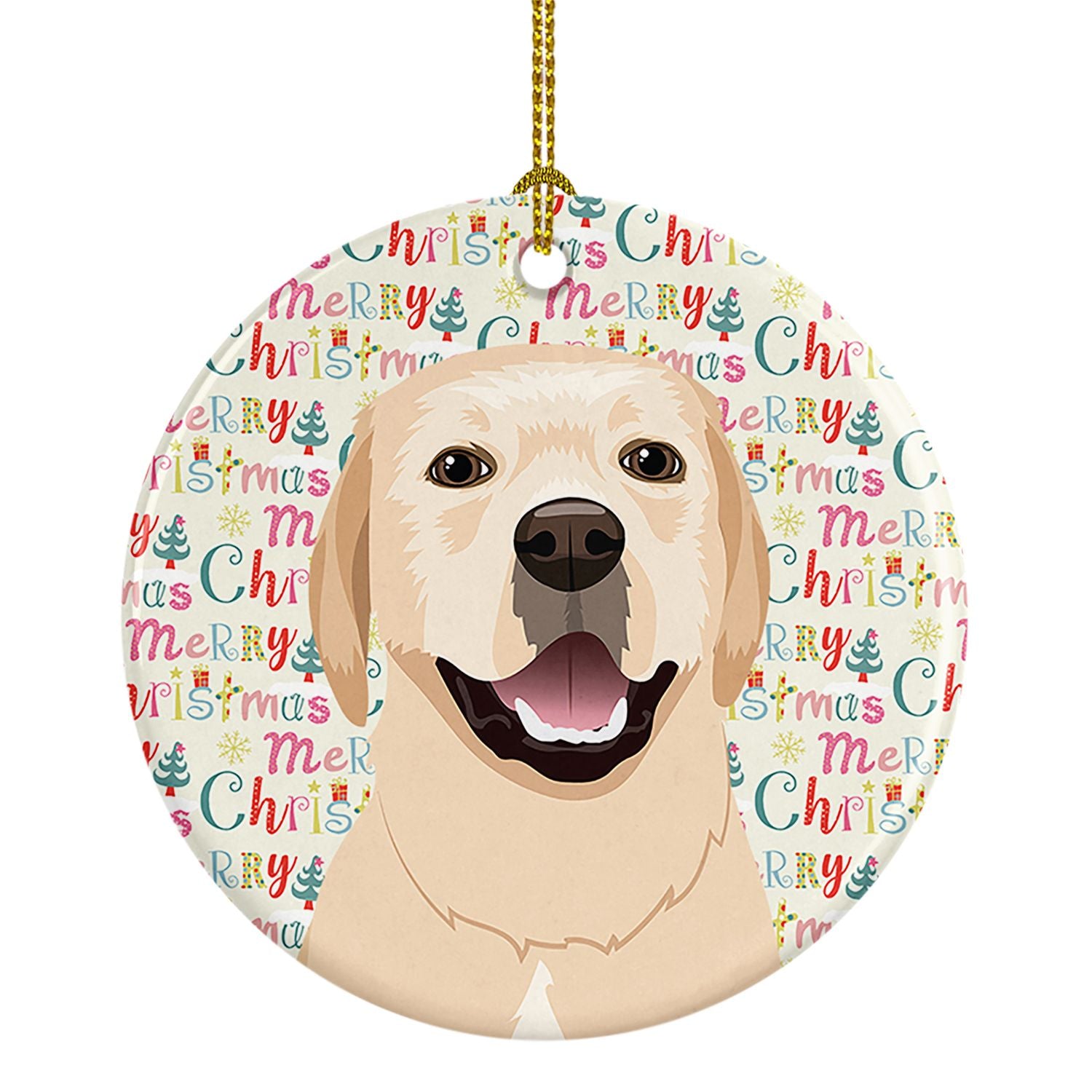 Labrador Retriever Yellow #2 Christmas Ceramic Ornament Christmas Tree Hanging Decorations for Home Christmas Holiday, Party, Gi