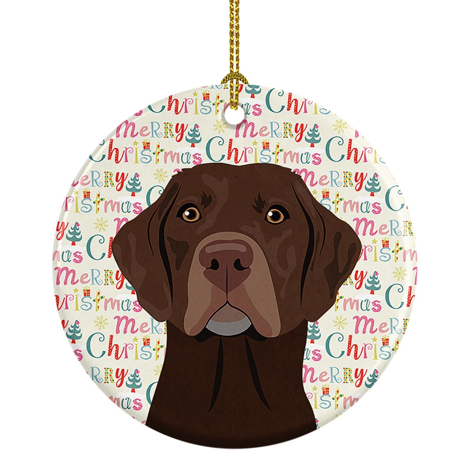 Labrador Retriever Chocolate #2 Christmas Ceramic Ornament Christmas Tree Hanging Decorations for Home Christmas Holiday, Party,