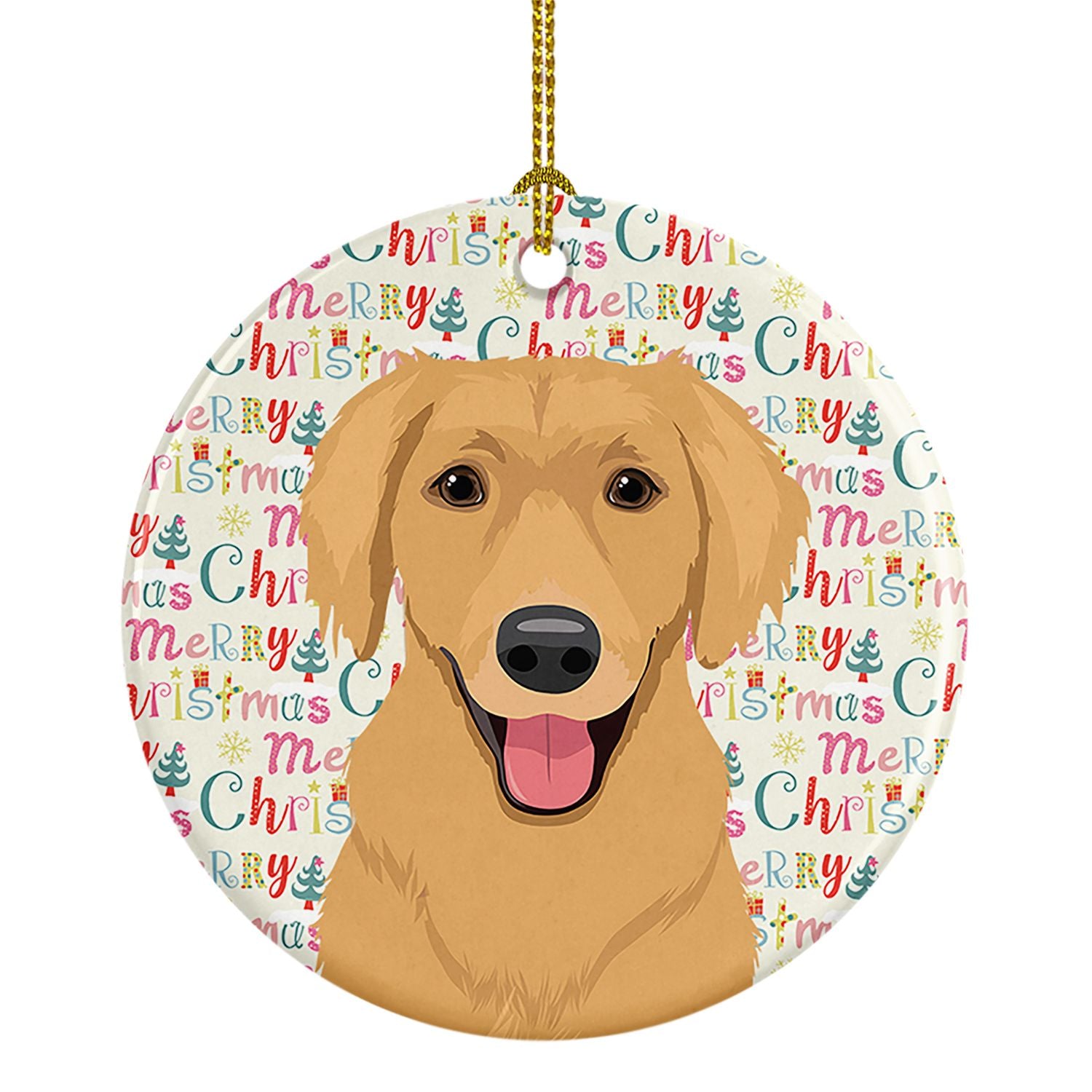 Golden Retriever Gold #2 Christmas Ceramic Ornament Christmas Tree Hanging Decorations for Home Christmas Holiday, Party, Gift, 