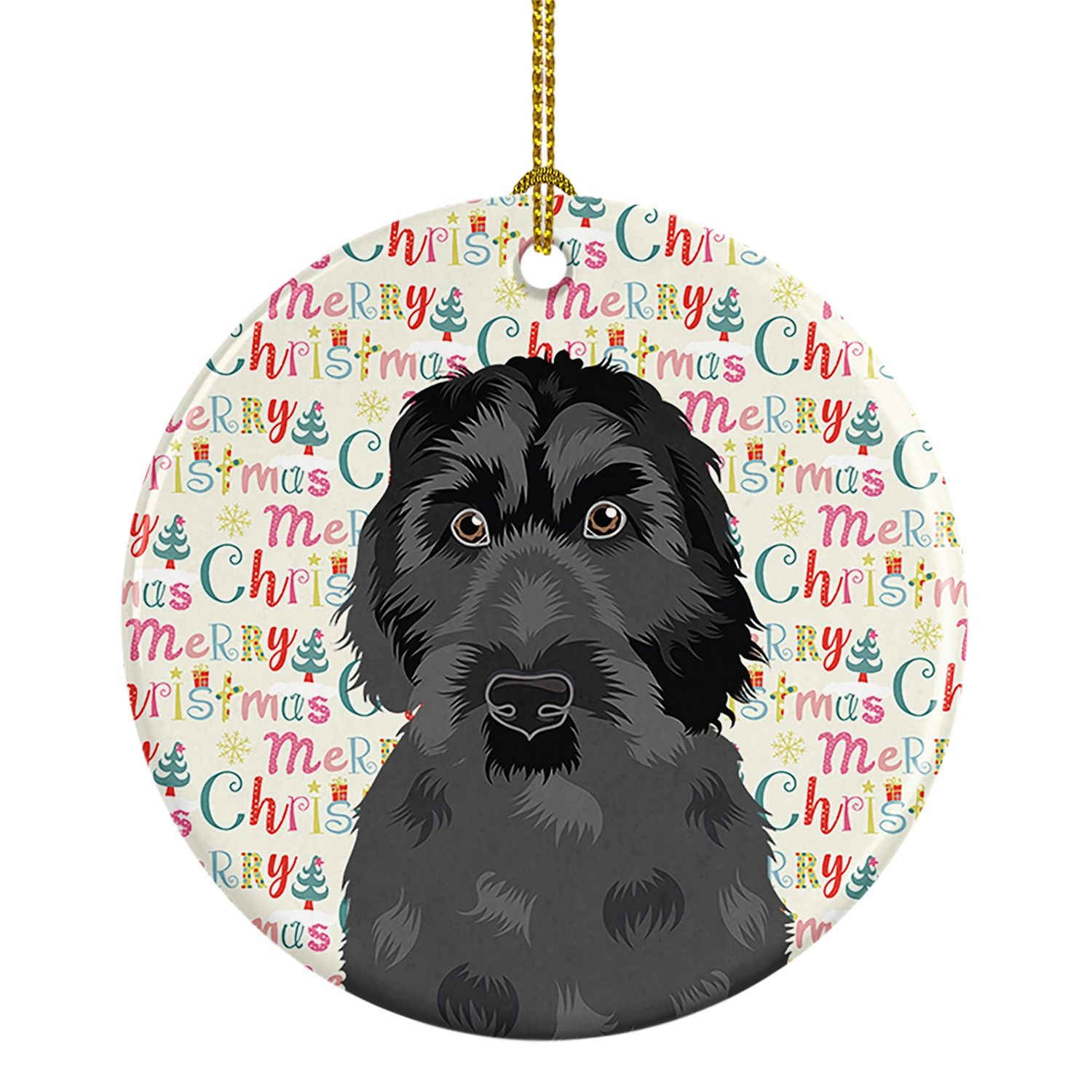 Doodle Black #3 Christmas Ceramic Ornament Christmas Tree Hanging Decorations for Home Christmas Holiday, Party, Gift, 3 in, Mul