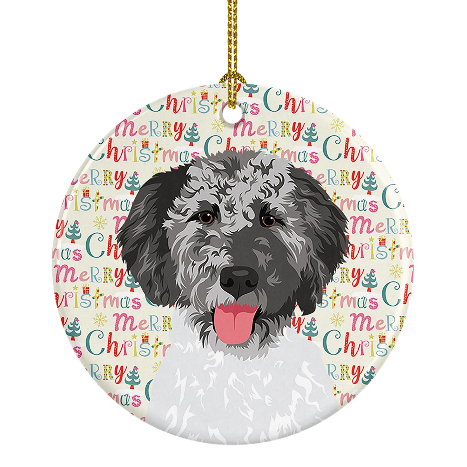 Doodle Silver #3 Christmas Ceramic Ornament Christmas Tree Hanging Decorations for Home Christmas Holiday, Party, Gift, 3 in, Mu