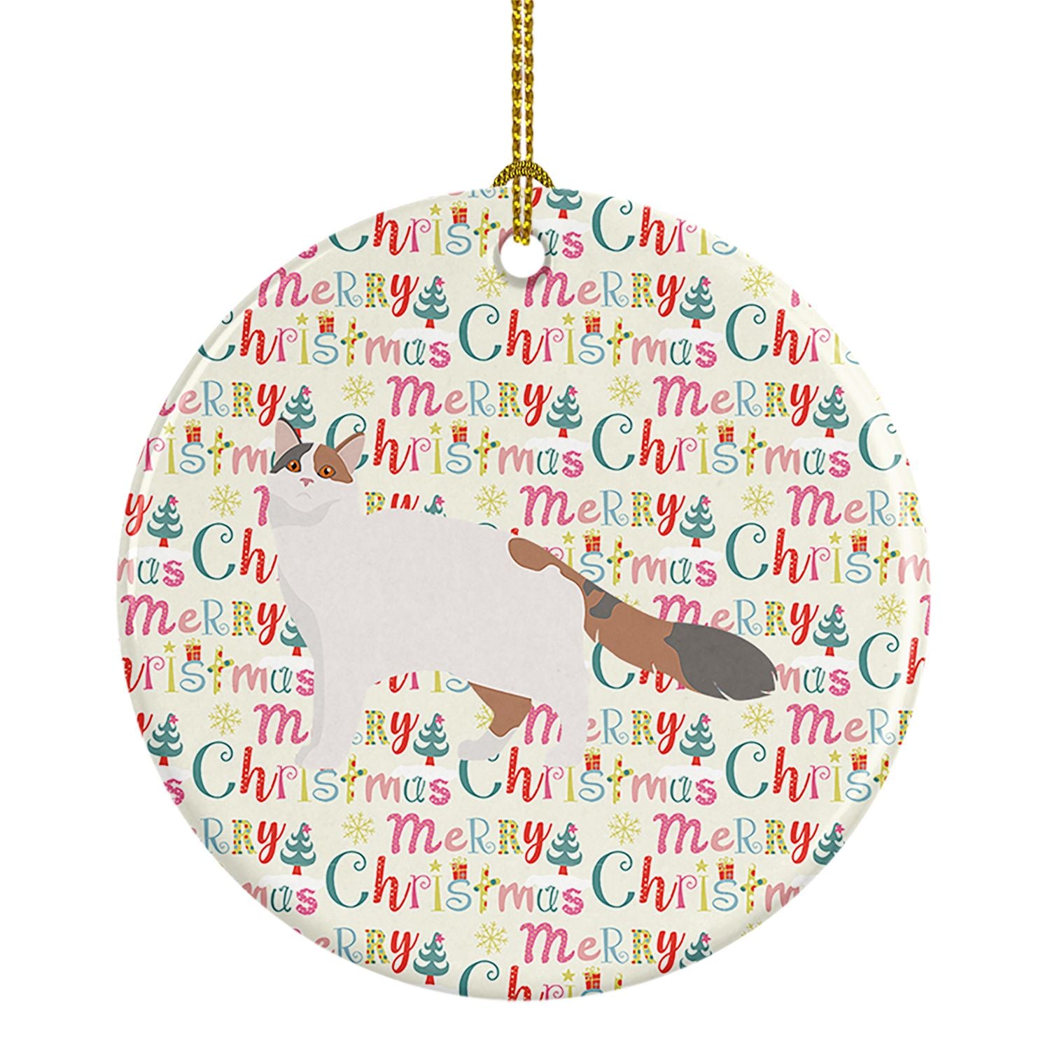 Turkish Van #2 Cat Christmas Ceramic Ornament Christmas Tree Hanging Decorations for Home Christmas Holiday, Party, Gift, 3 in, 