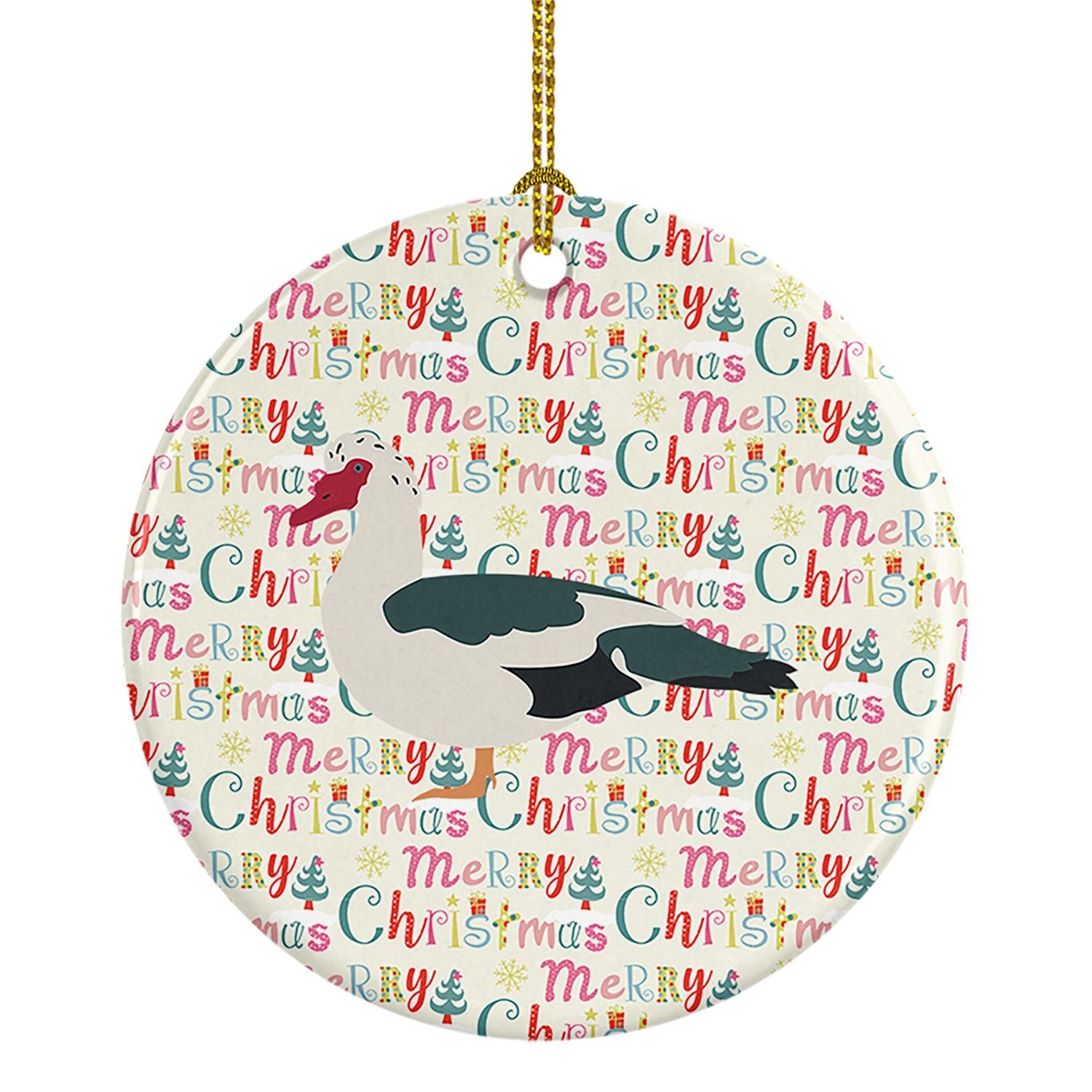 Muscovy Duck Christmas Ceramic Ornament Christmas Tree Hanging Decorations for Home Christmas Holiday, Party, Gift, 3 in, Multic