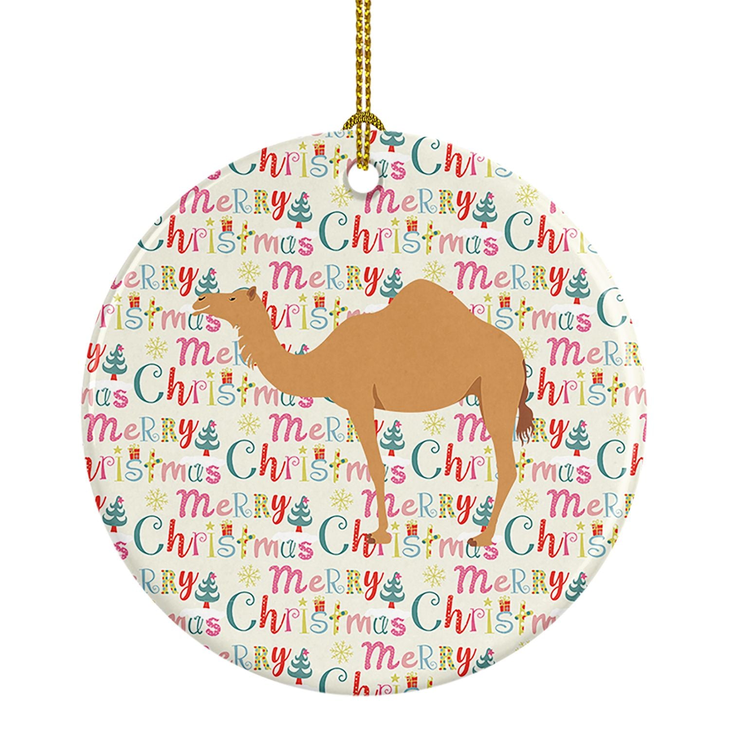 Arabian Camel Dromedary Christmas Ceramic Ornament Christmas Tree Hanging Decorations for Home Christmas Holiday, Party, Gift, 3