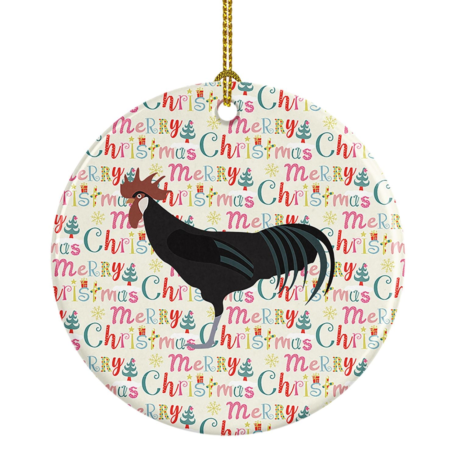 Minorca Ctalalan Chicken Christmas Ceramic Ornament Christmas Tree Hanging Decorations for Home Christmas Holiday, Party, Gift, 