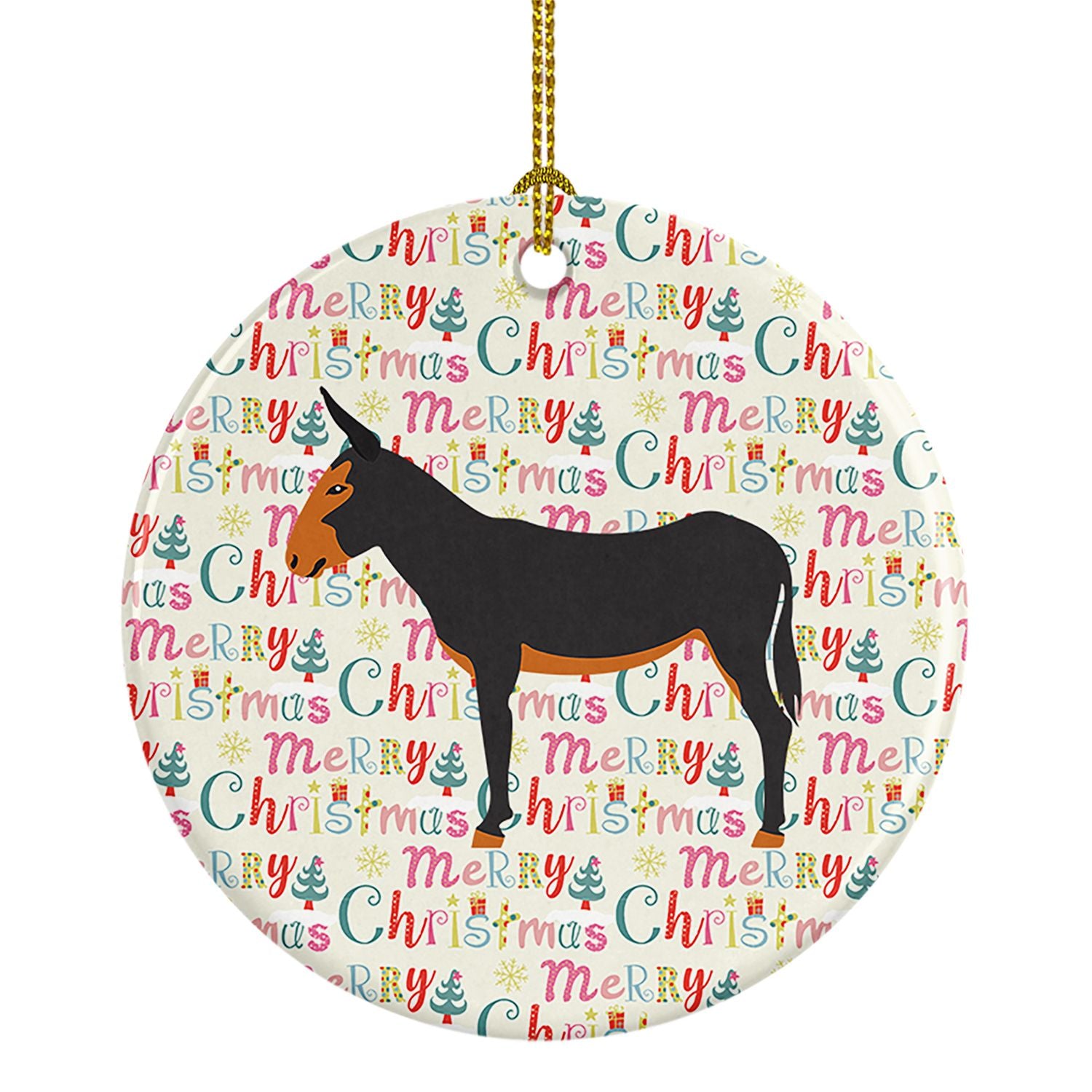 Catalan Donkey Christmas Ceramic Ornament Christmas Tree Hanging Decorations for Home Christmas Holiday, Party, Gift, 3 in, Mult