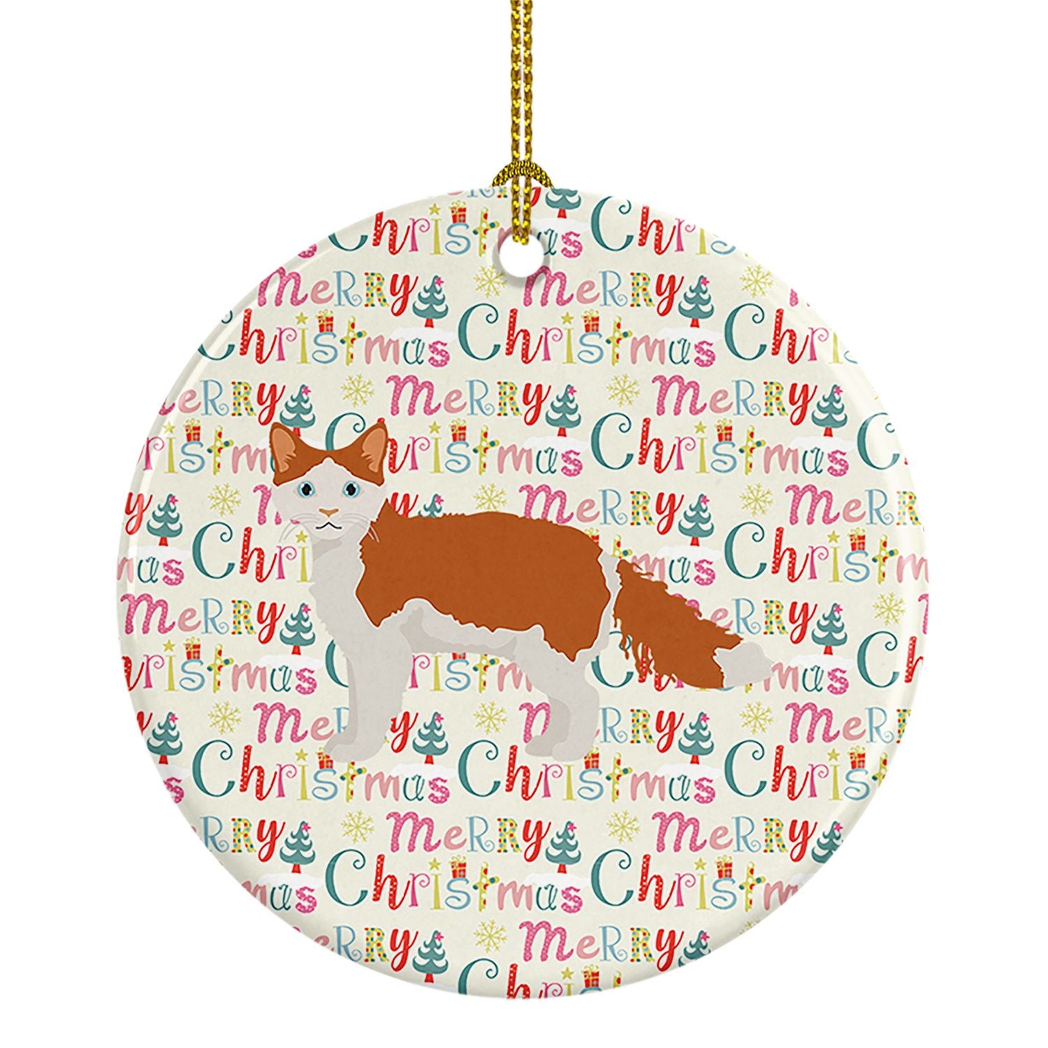 La Perm #2 Cat Christmas Ceramic Ornament Christmas Tree Hanging Decorations for Home Christmas Holiday, Party, Gift, 3 in, Mult