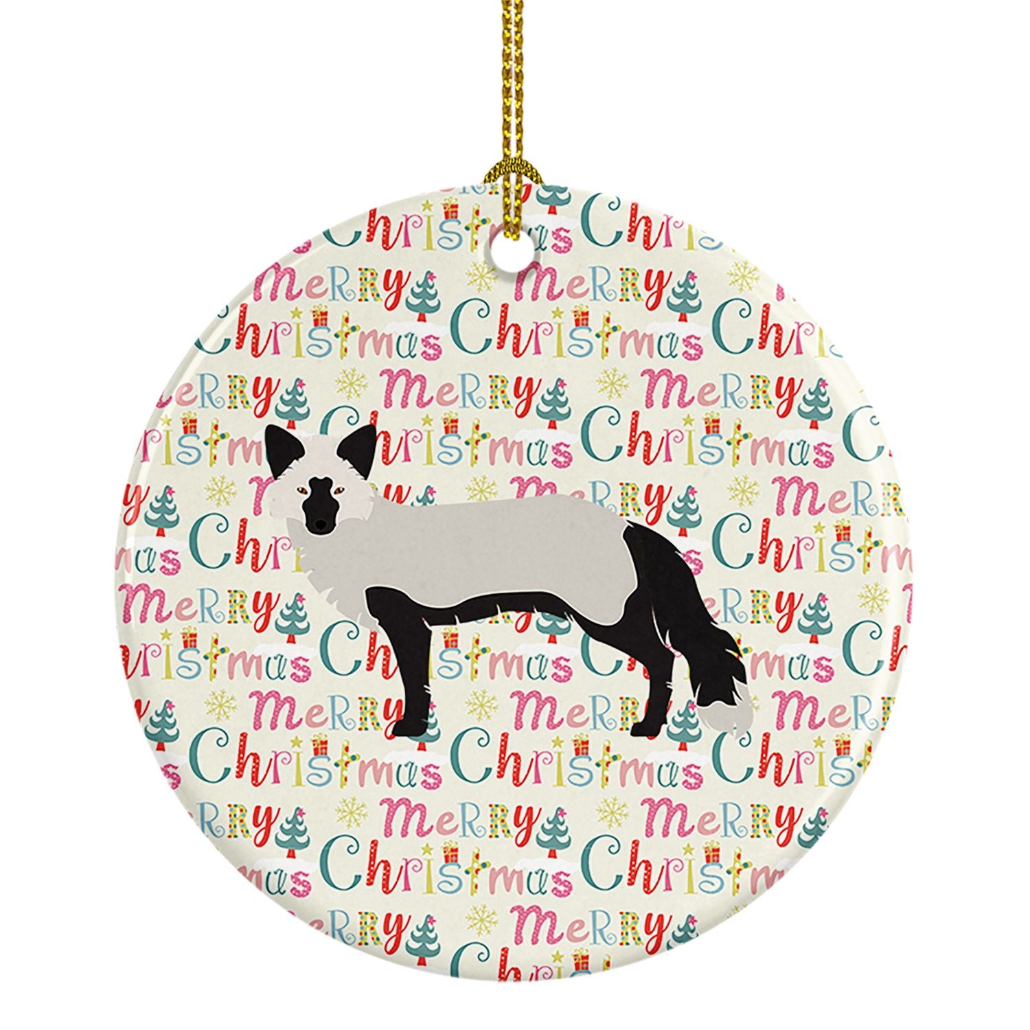 Silver Fox Christmas Ceramic Ornament Christmas Tree Hanging Decorations for Home Christmas Holiday, Party, Gift, 3 in, Multicol