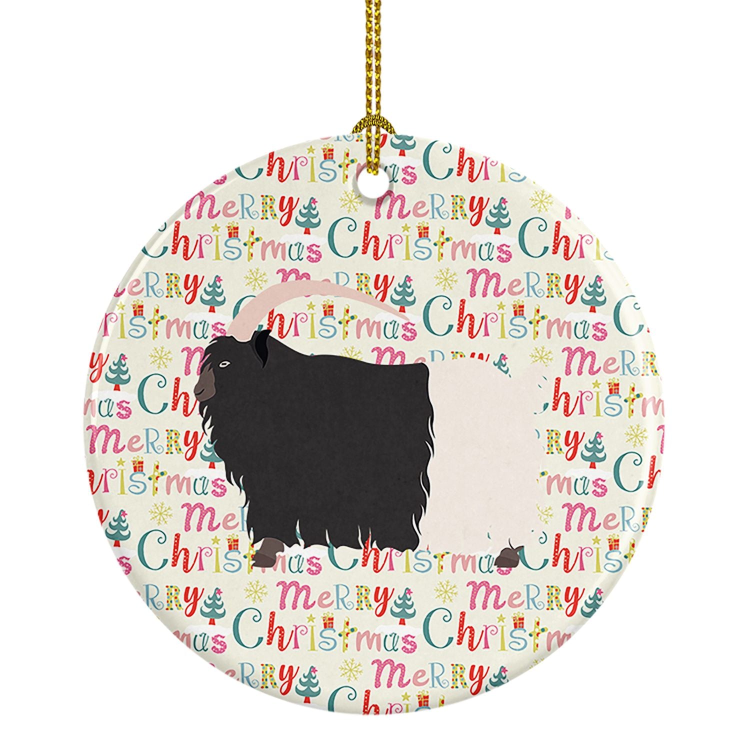 Welsh Black-Necked Goat Christmas Ceramic Ornament Christmas Tree Hanging Decorations for Home Christmas Holiday, Party, Gift, 3