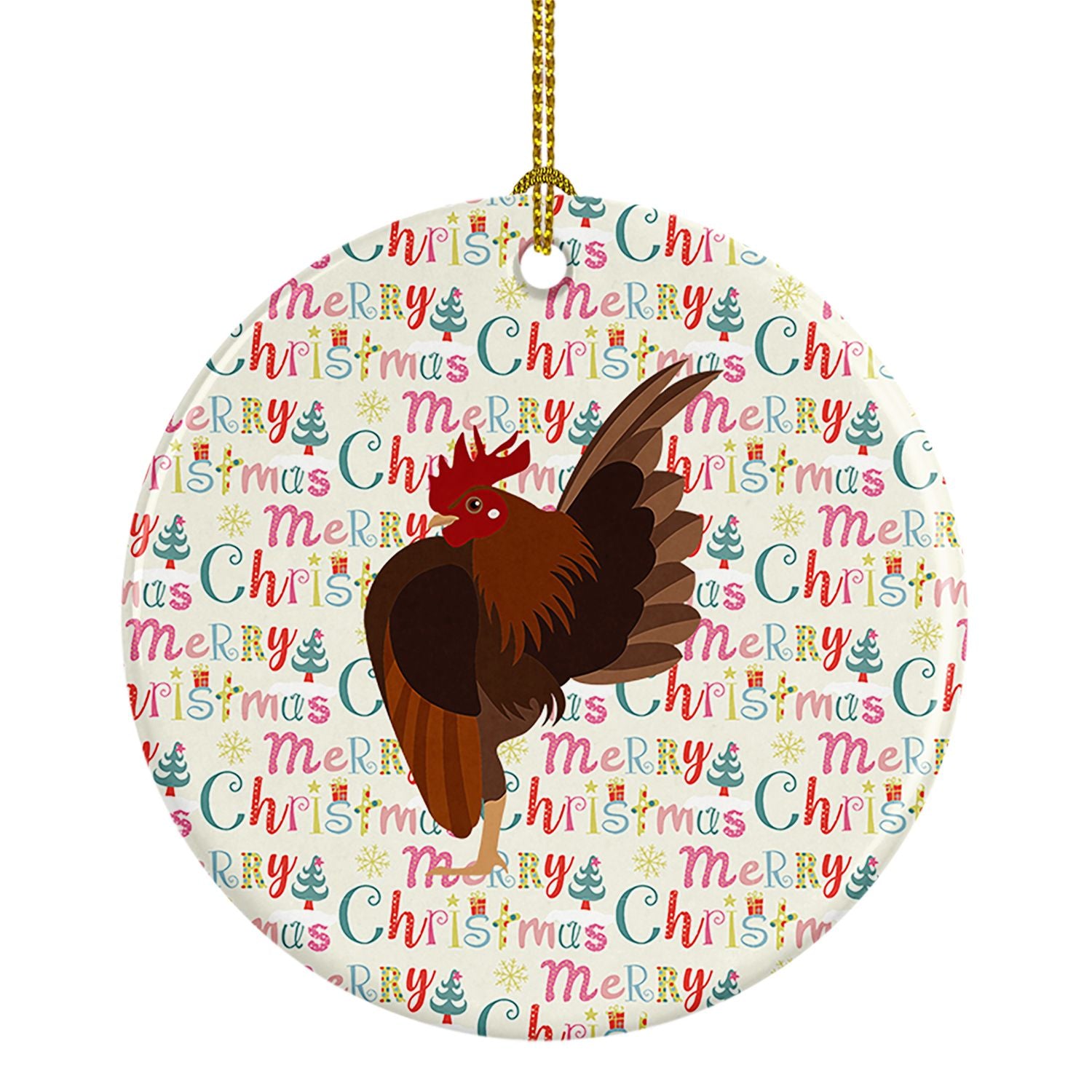 Malaysian Serama Chicken Christmas Ceramic Ornament Christmas Tree Hanging Decorations for Home Christmas Holiday, Party, Gift, 