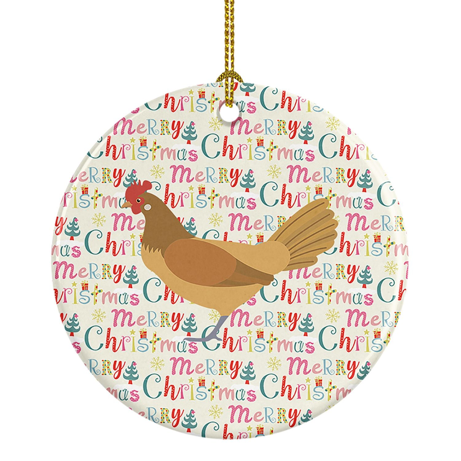 Frisian Friesian Chicken Christmas Ceramic Ornament Christmas Tree Hanging Decorations for Home Christmas Holiday, Party, Gift, 