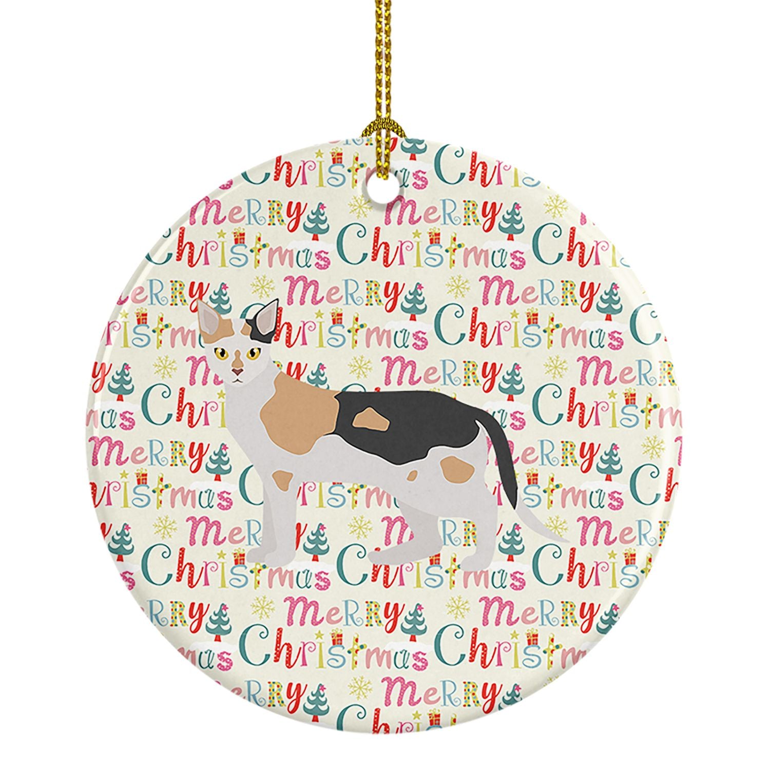Malayan #1 Cat Christmas Ceramic Ornament Christmas Tree Hanging Decorations for Home Christmas Holiday, Party, Gift, 3 in, Mult