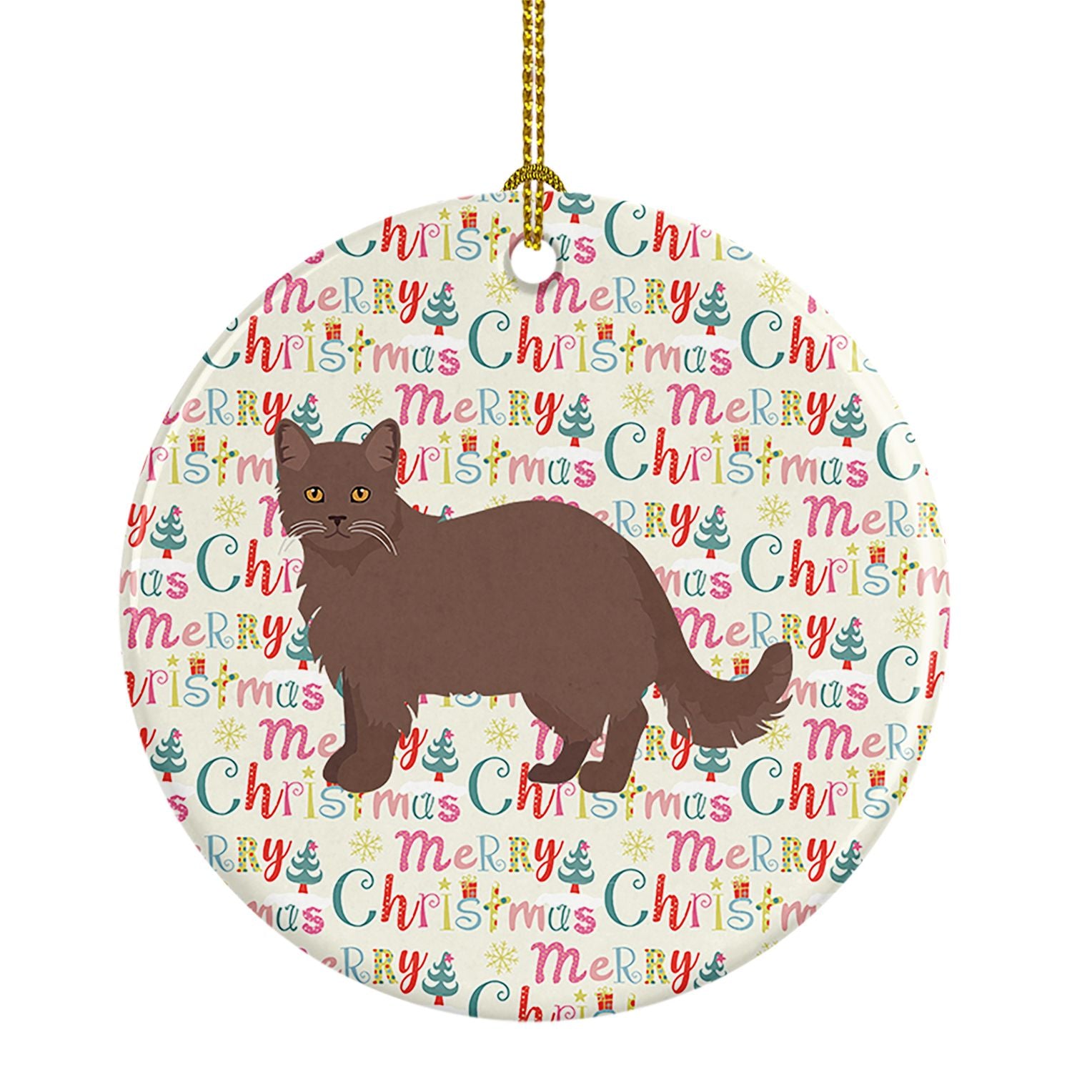 York Chocolate #1 Cat Christmas Ceramic Ornament Christmas Tree Hanging Decorations for Home Christmas Holiday, Party, Gift, 3 i