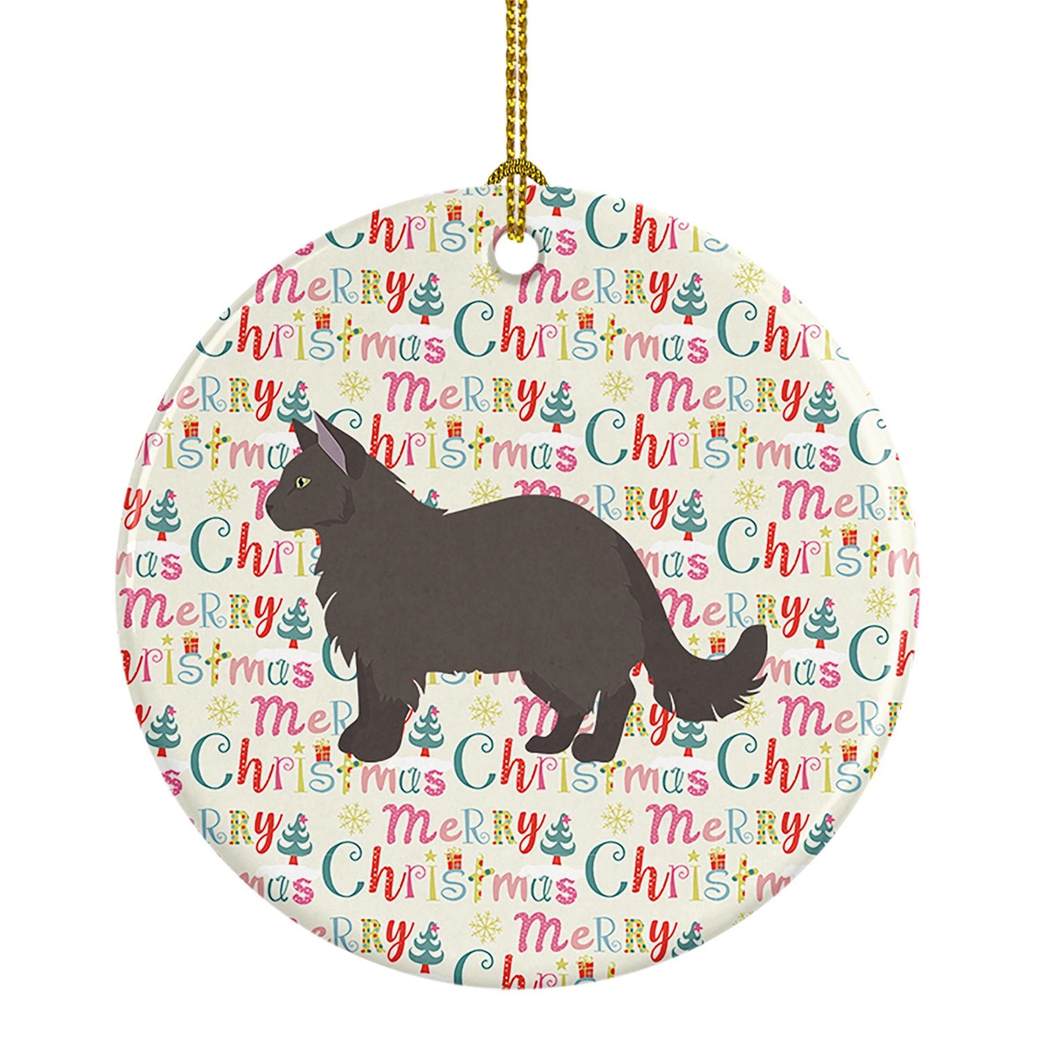 York Chocolate #2 Cat Christmas Ceramic Ornament Christmas Tree Hanging Decorations for Home Christmas Holiday, Party, Gift, 3 i