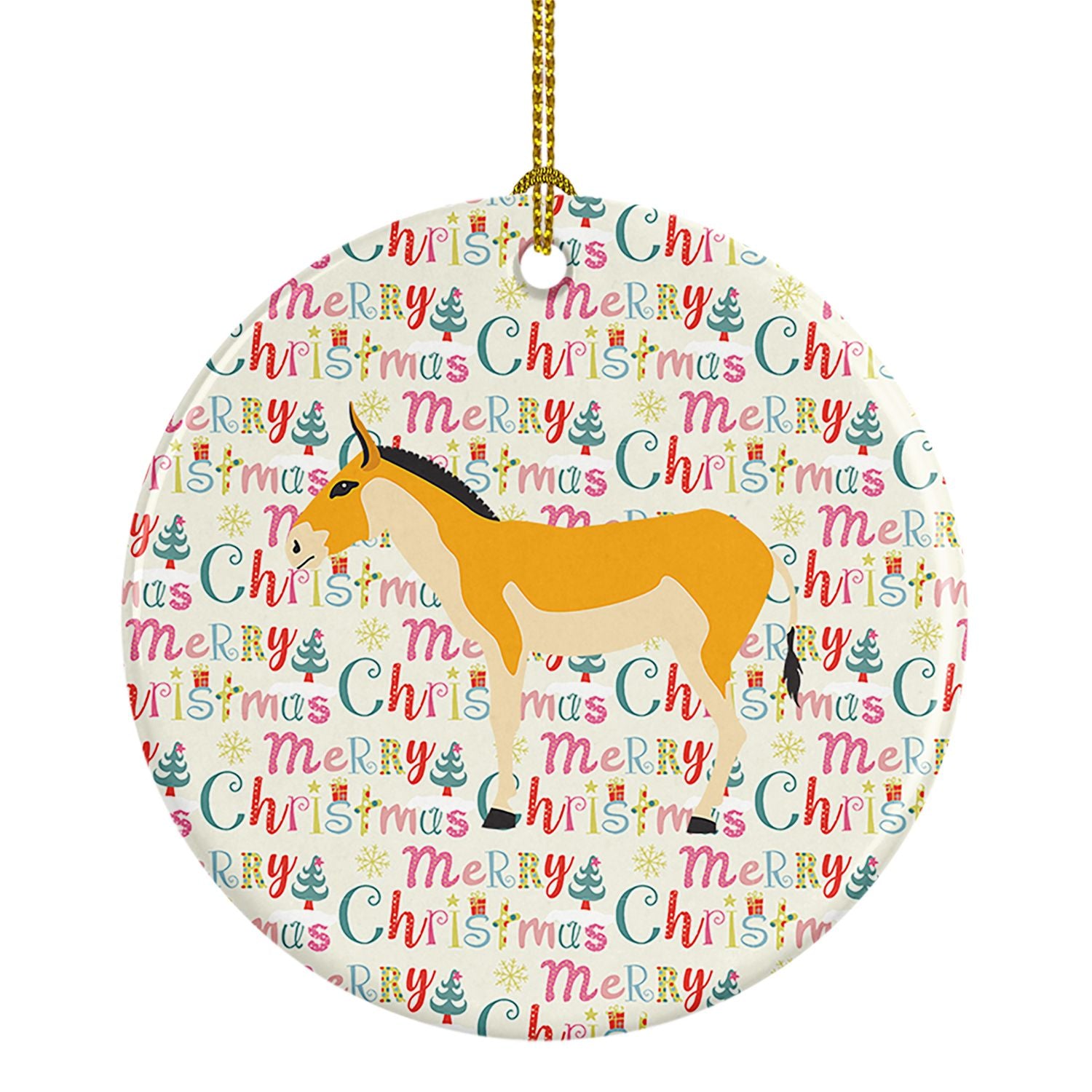 Turkmenian Kulan Donkey Christmas Ceramic Ornament Christmas Tree Hanging Decorations for Home Christmas Holiday, Party, Gift, 3