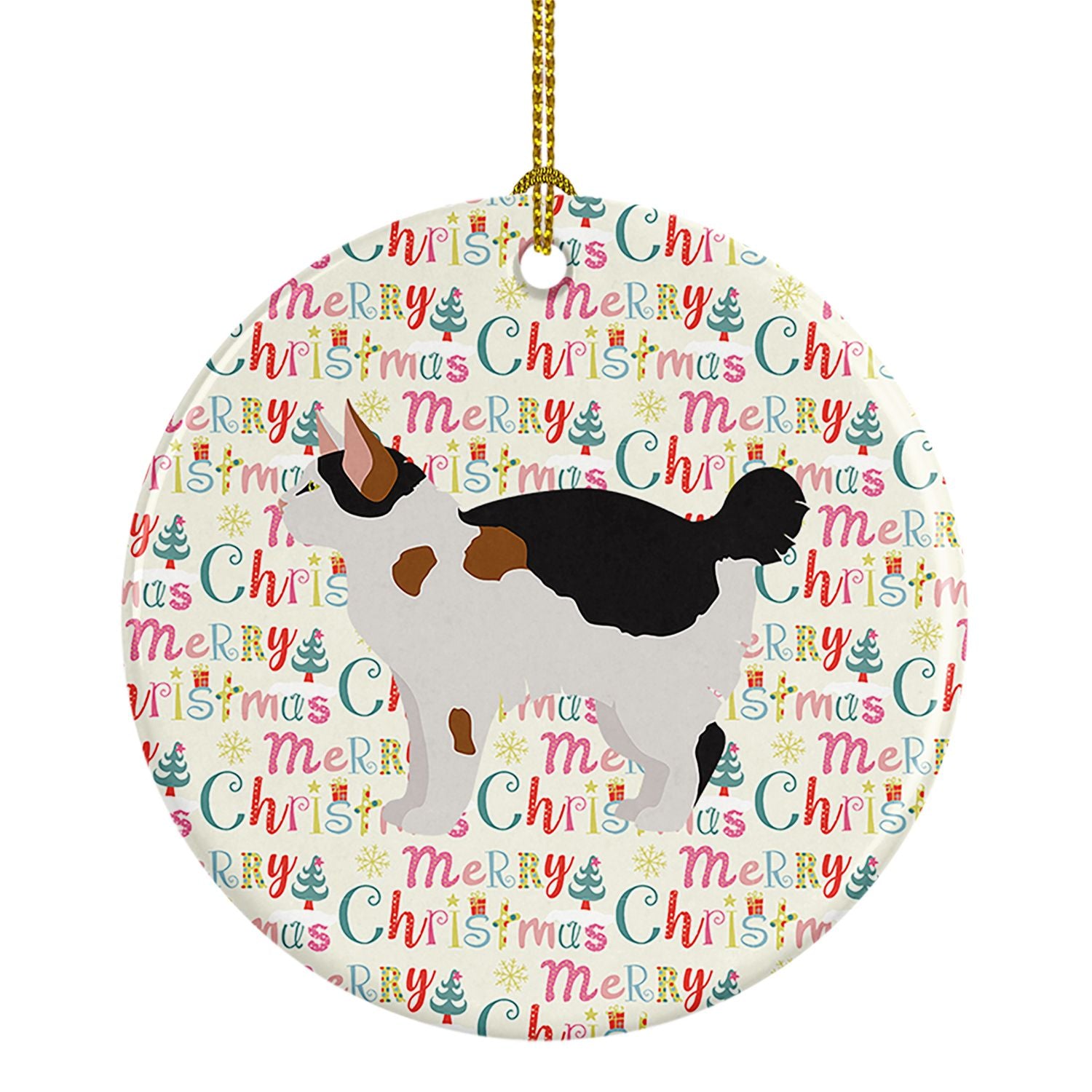 Manx #3 Cat Christmas Ceramic Ornament Christmas Tree Hanging Decorations for Home Christmas Holiday, Party, Gift, 3 in, Multico