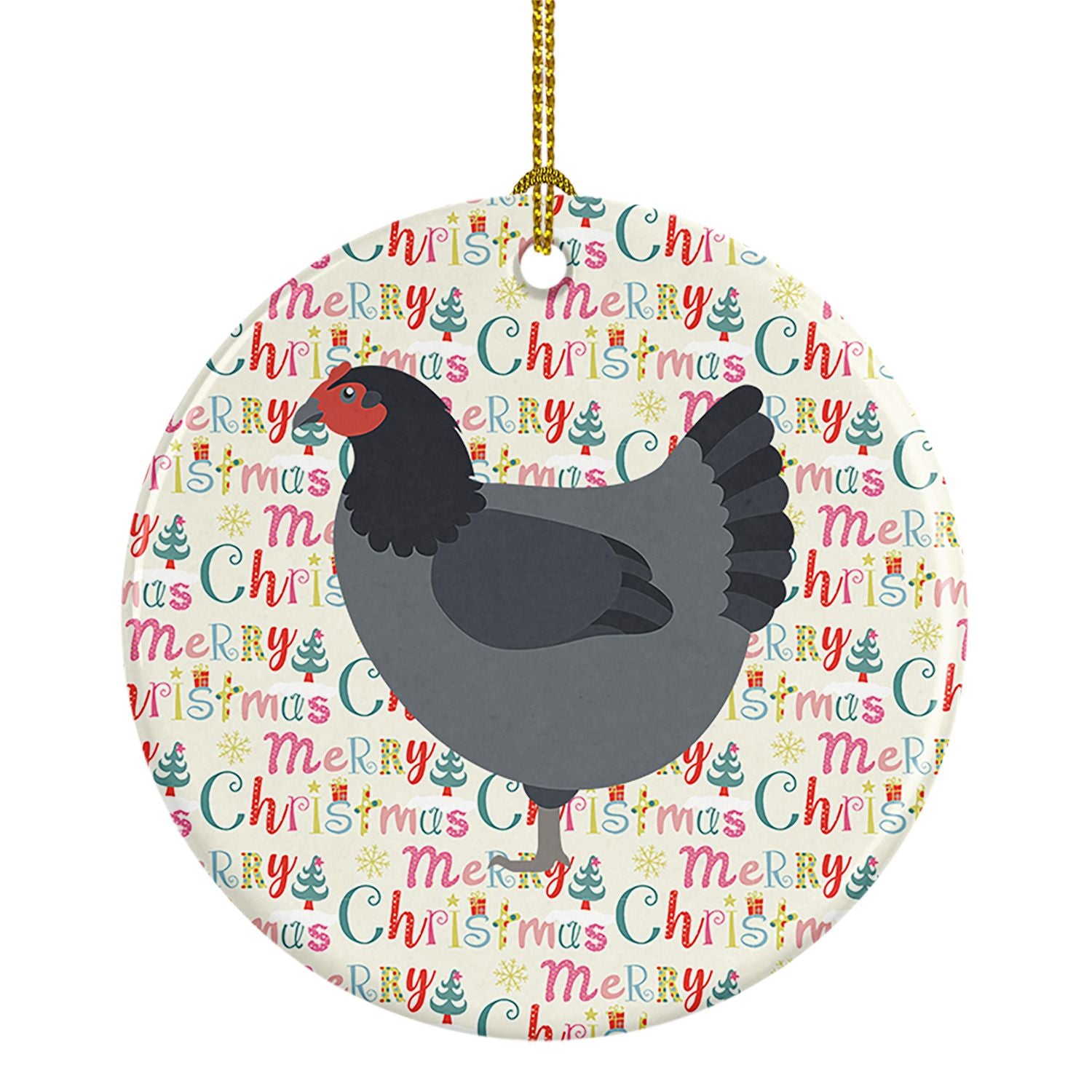 Jersey Giant Chicken Christmas Ceramic Ornament Christmas Tree Hanging Decorations for Home Christmas Holiday, Party, Gift, 3 in