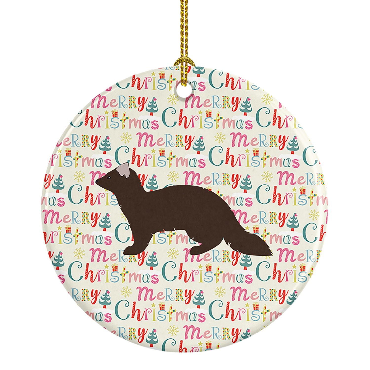Sable Marten Christmas Ceramic Ornament Christmas Tree Hanging Decorations for Home Christmas Holiday, Party, Gift, 3 in, Multic